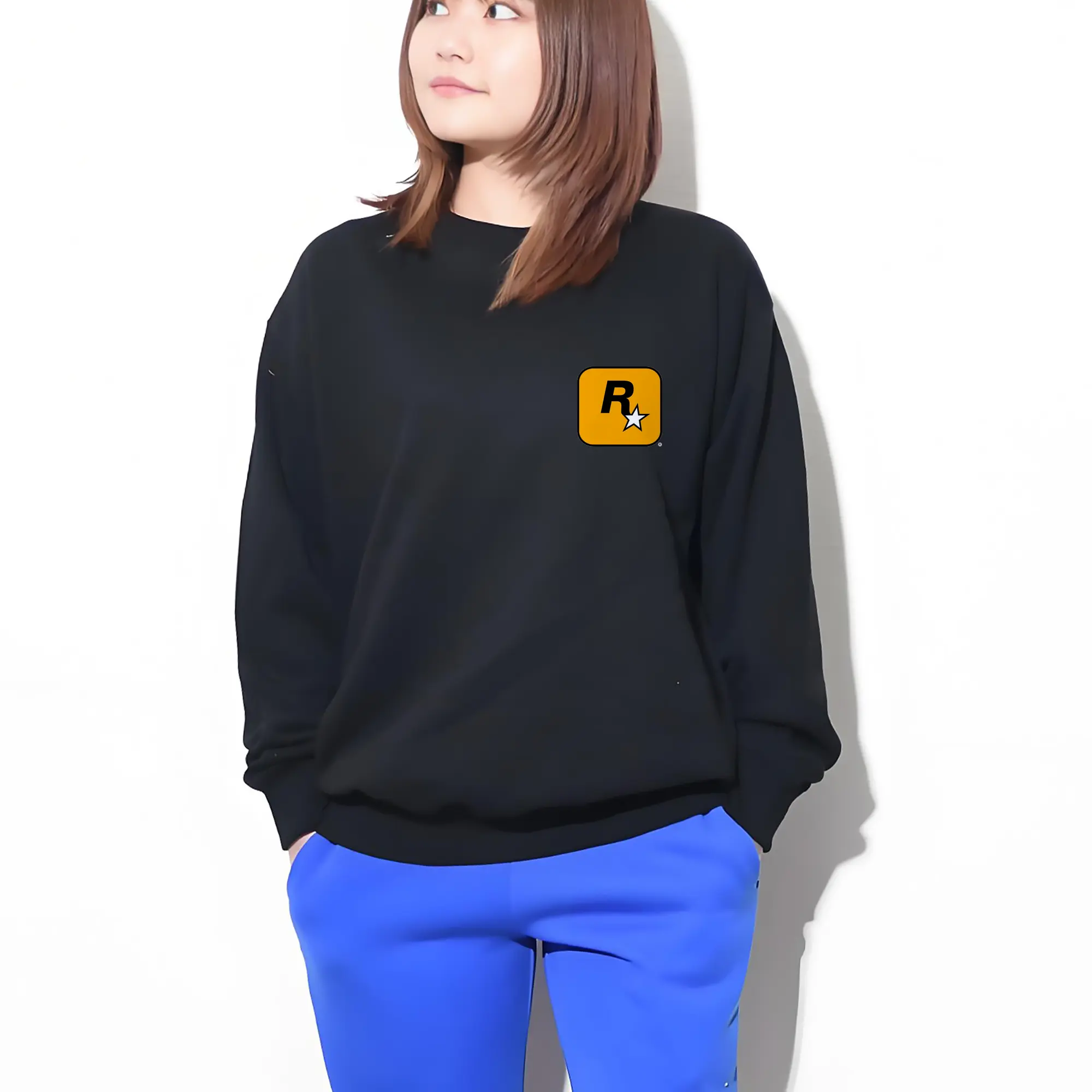 高品質 クルーネック スウェット ・ コットン59％ ポリエステル41％ ・ ユニセックス 長袖 トレーナー ・ カジュアル デイリー スポーツ 散歩用