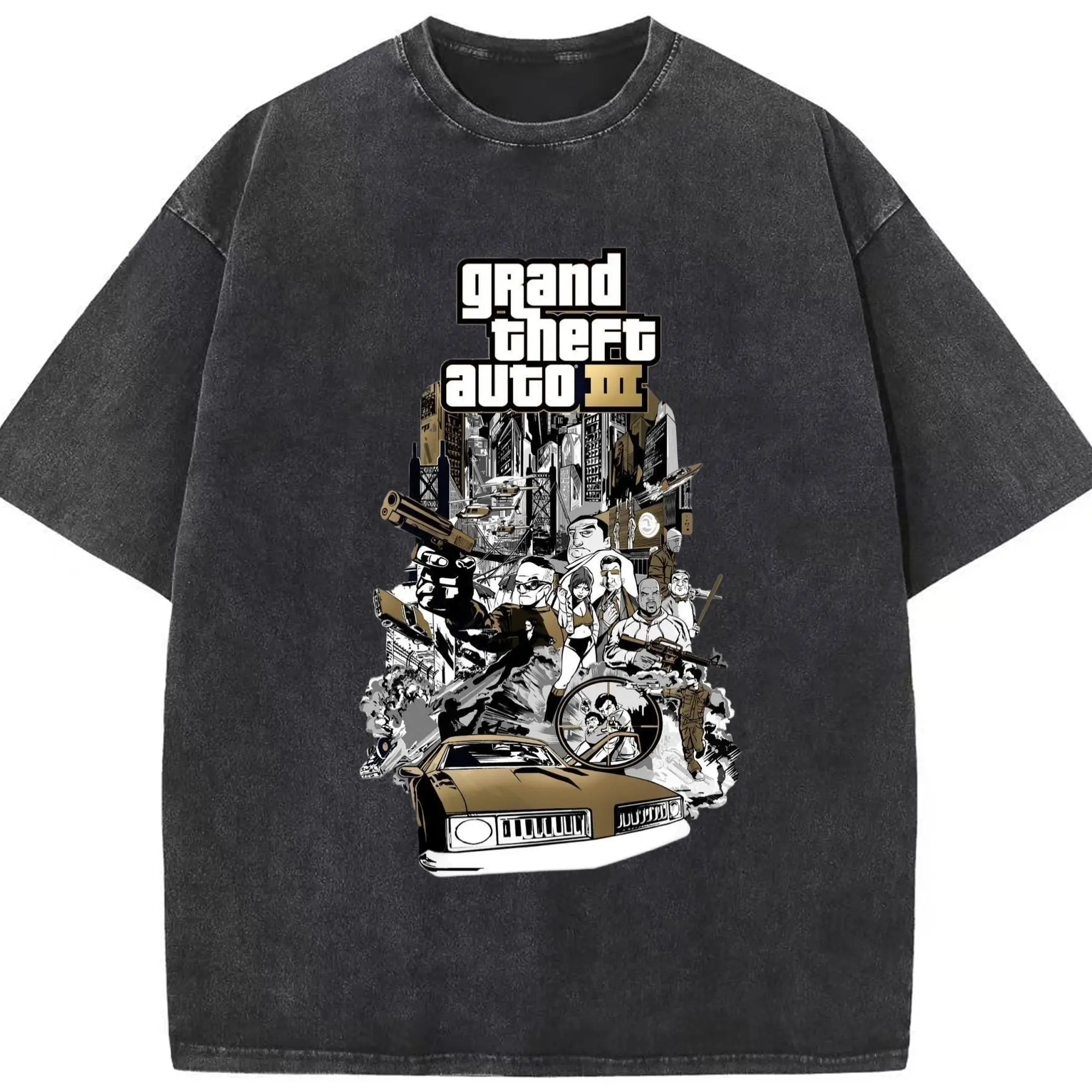 綿100％ ヴィンテージ風 半袖Tシャツ ・ フロントプリント ・ 柔らか肌触り ・ 通気性 快適 ・ スポーツ カジュアル 外出用