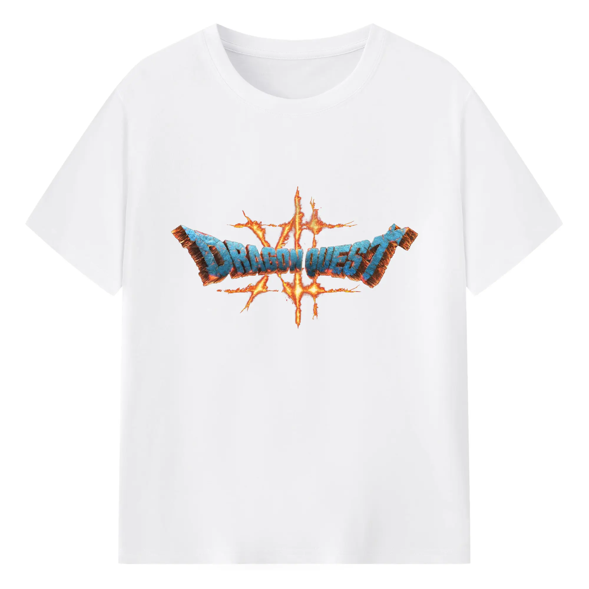 ドラゴンクエスト シンプルロゴ - 綿100％ 半袖Tシャツ ・ フロントプリント ・ 快適 通気性 ・ 日常使い 散歩 スポーツ用