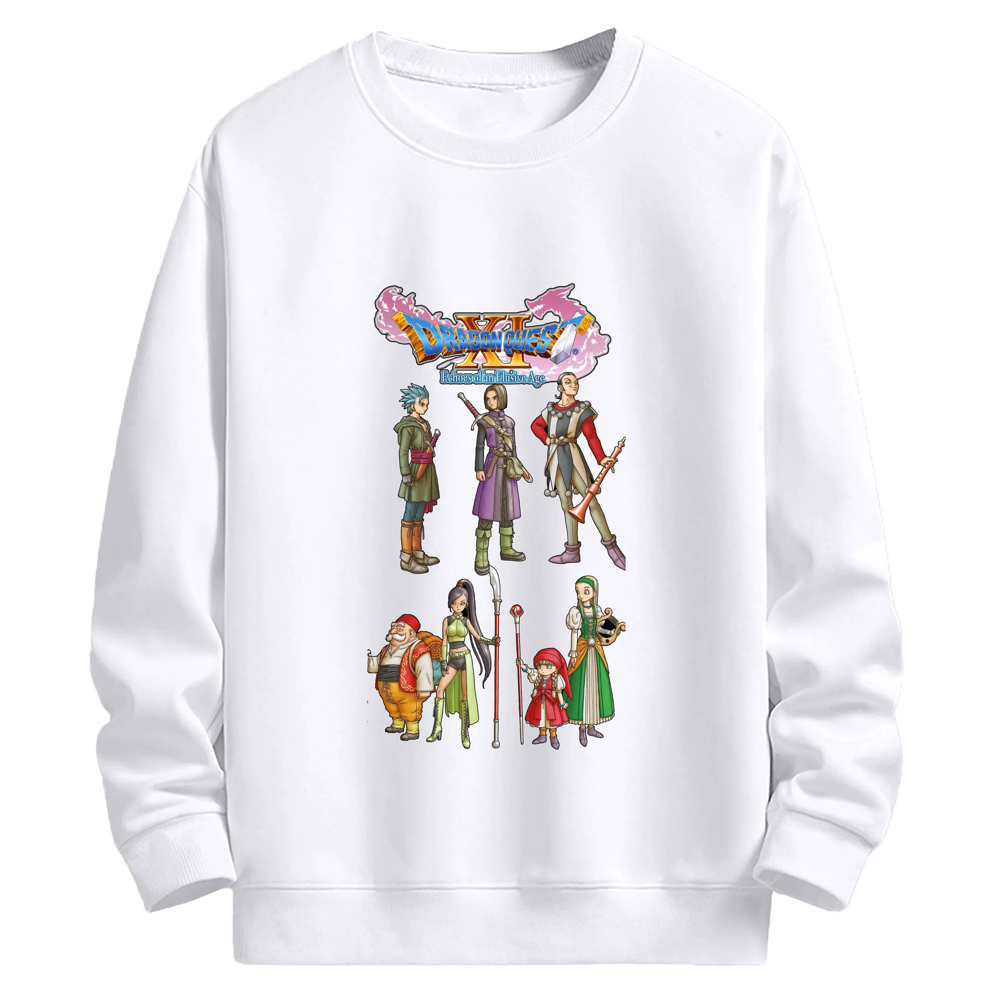 ドラゴンクエスト ロゴ 人気商品ランキング大集合 - 高品質 クルーネック スウェット ・ コットン59％ ポリエステル41％ ・ ユニセックス 長袖 トレーナー ・ カジュアル デイリー スポーツ 散歩用