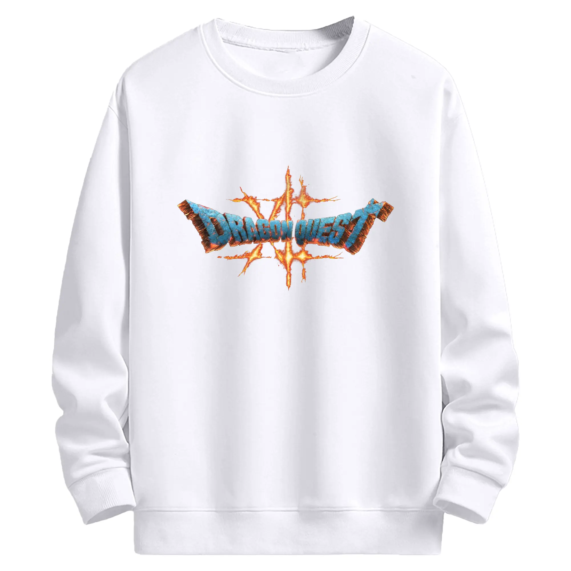 ドラゴンクエスト シンプルロゴ - 高品質 クルーネック スウェット ・ コットン59％ ポリエステル41％ ・ ユニセックス 長袖 トレーナー ・ カジュアル デイリー スポーツ 散歩用