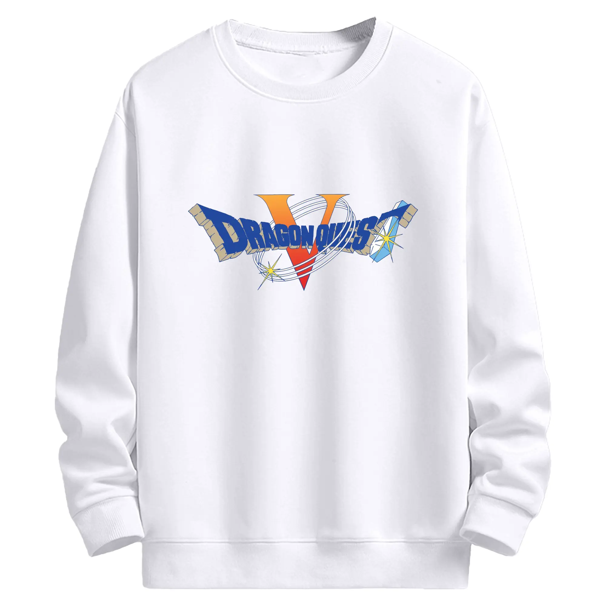 ドラゴンクエスト シンプルロゴ - 高品質 クルーネック スウェット ・ コットン59％ ポリエステル41％ ・ ユニセックス 長袖 トレーナー ・ カジュアル デイリー スポーツ 散歩用