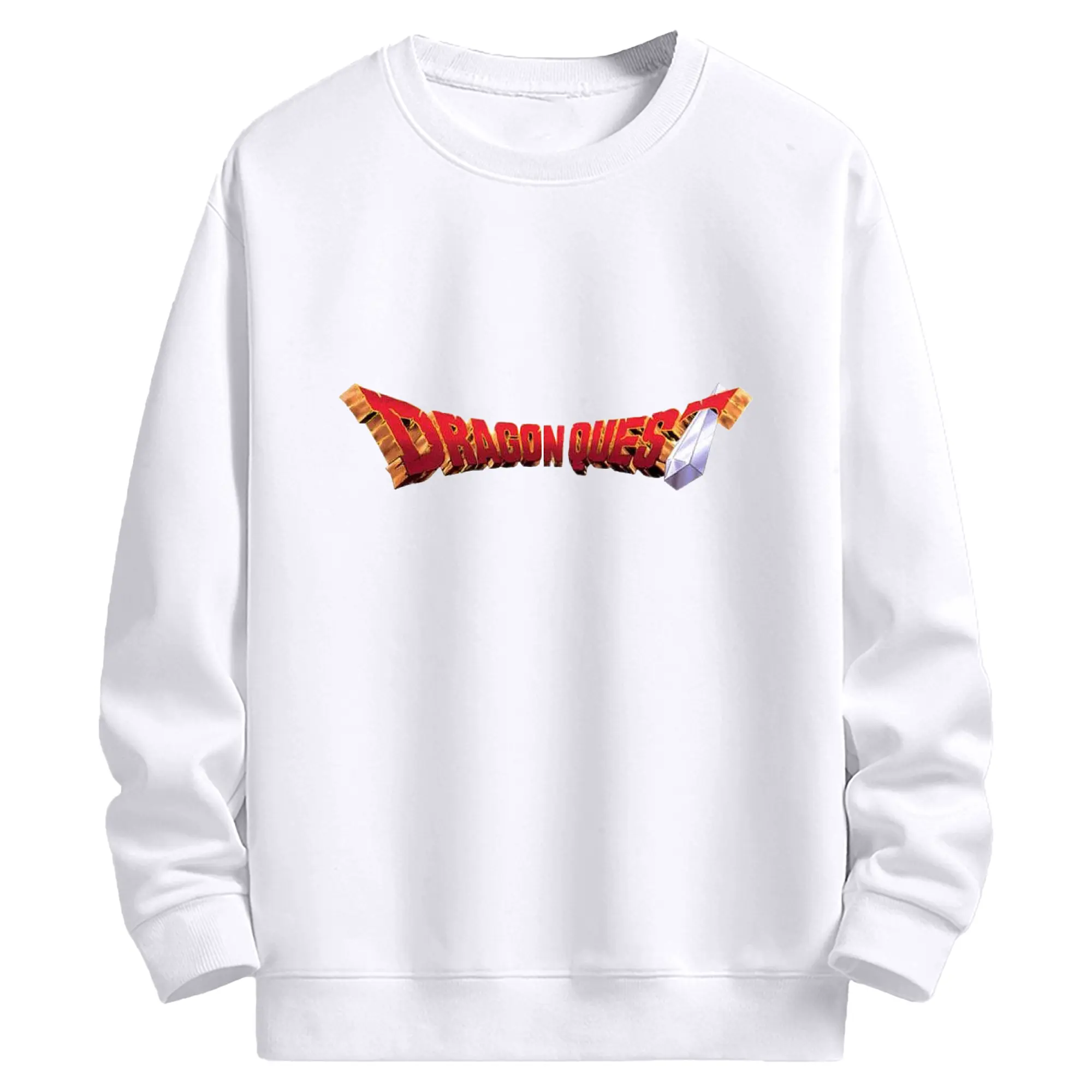 ドラゴンクエスト シンプルロゴ - 高品質 クルーネック スウェット ・ コットン59％ ポリエステル41％ ・ ユニセックス 長袖 トレーナー ・ カジュアル デイリー スポーツ 散歩用