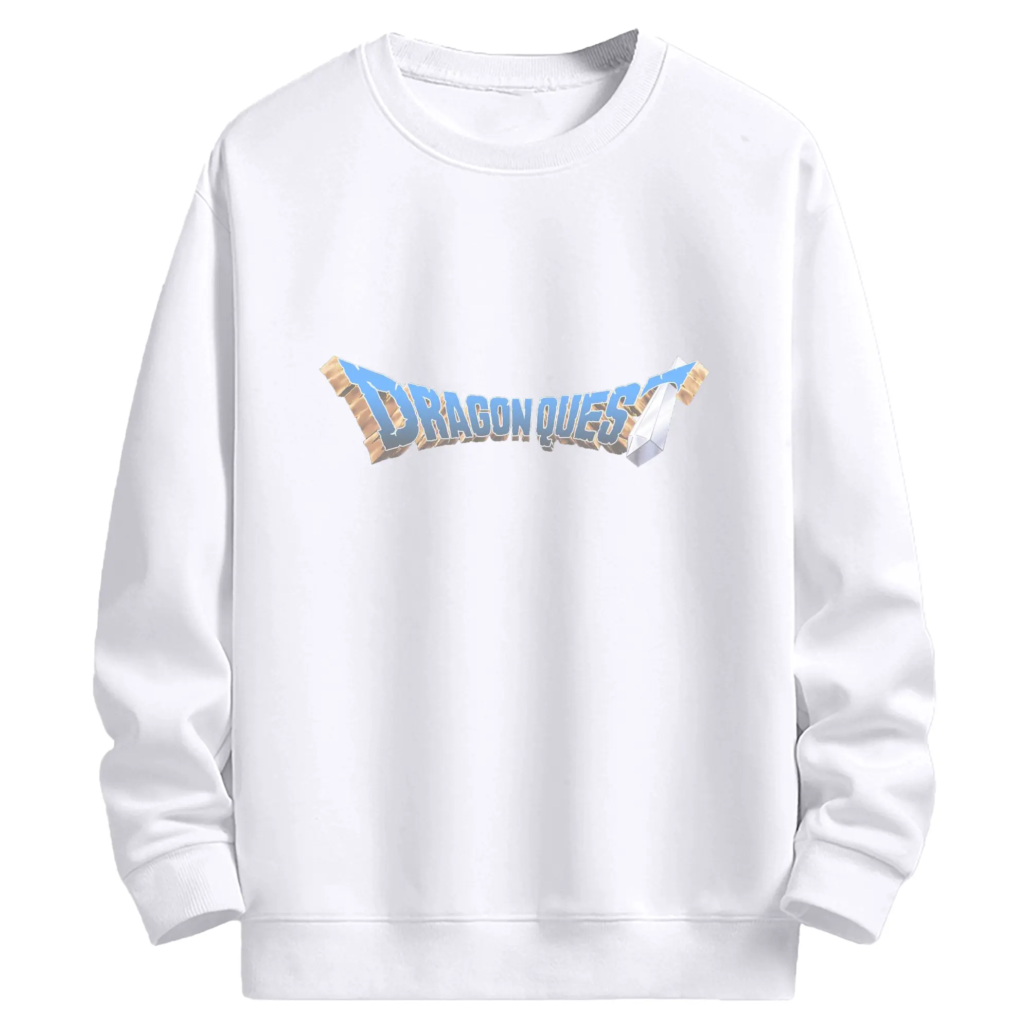 ドラゴンクエスト シンプルロゴ - 高品質 クルーネック スウェット ・ コットン59％ ポリエステル41％ ・ ユニセックス 長袖 トレーナー ・ カジュアル デイリー スポーツ 散歩用