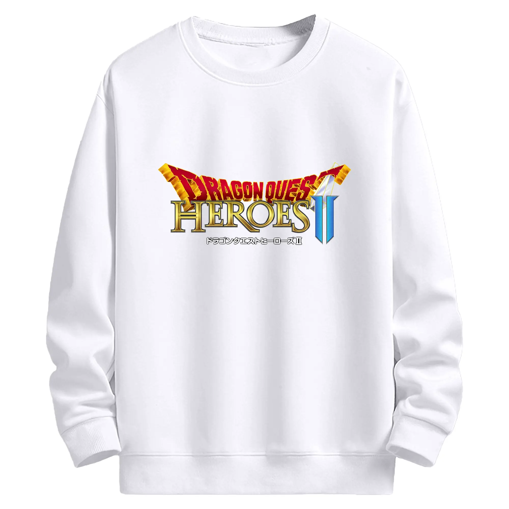 ドラゴンクエスト シンプルロゴ - 高品質 クルーネック スウェット ・ コットン59％ ポリエステル41％ ・ ユニセックス 長袖 トレーナー ・ カジュアル デイリー スポーツ 散歩用