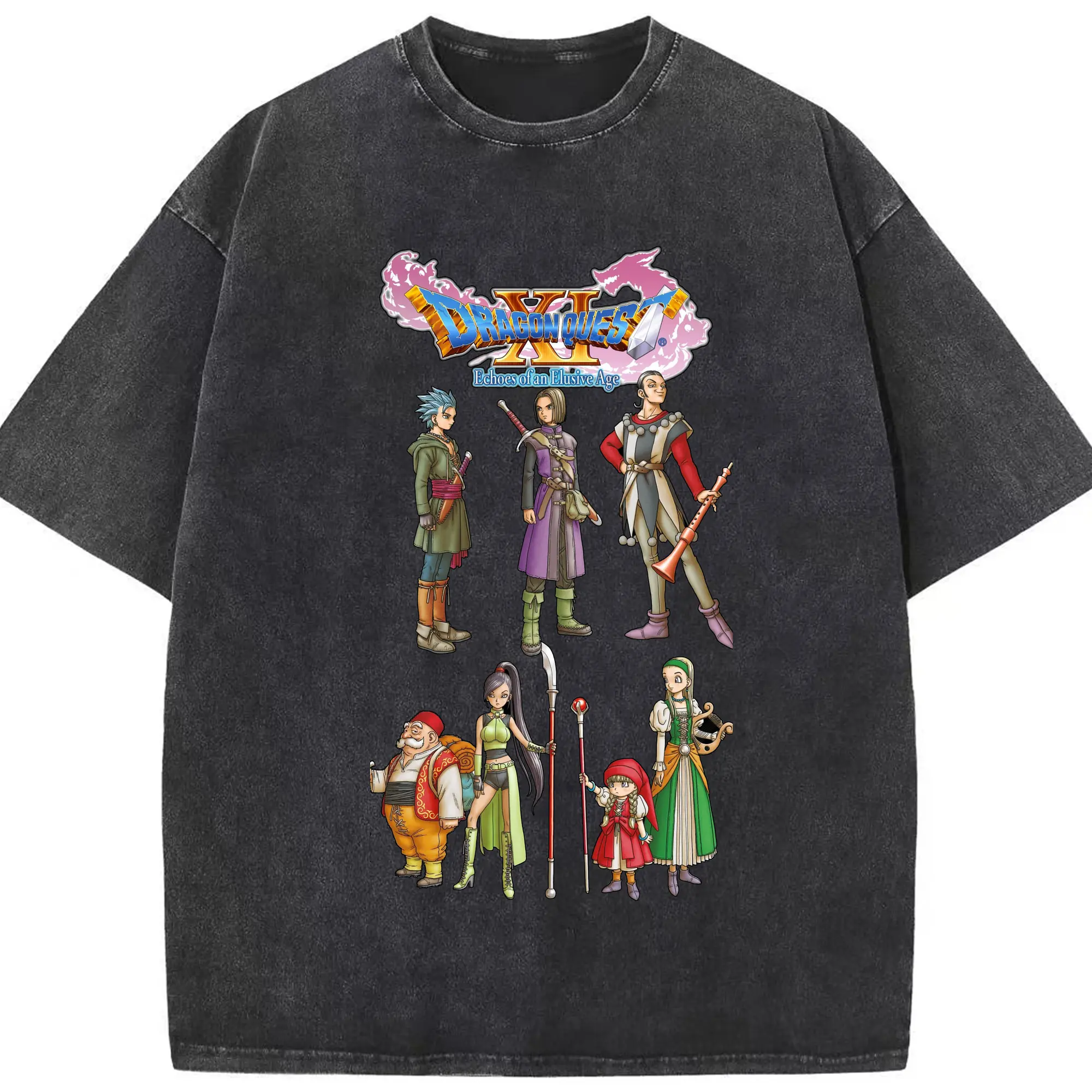 ドラゴンクエスト ロゴ 人気商品ランキング大集合 - 綿100％ ヴィンテージ風 半袖Tシャツ ・ フロントプリント ・ 柔らか肌触り ・ 通気性 快適 ・ スポーツ カジュアル 外出用
