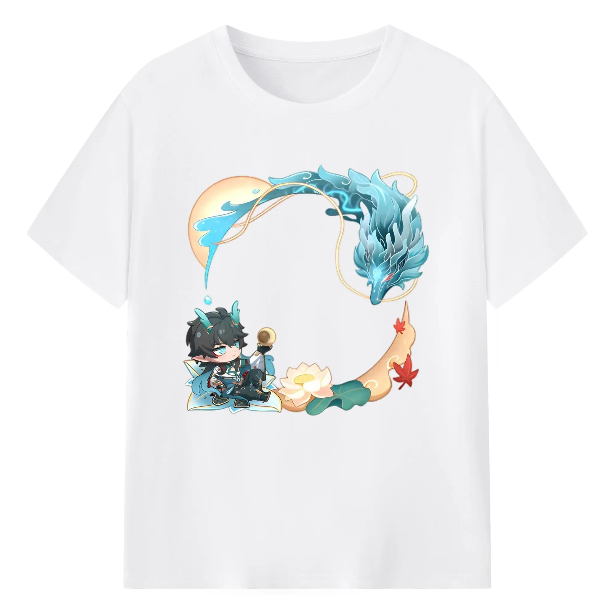 崩壊 崩壊 オンバロス 丹恒·騰荒 デフォルメ キャラクター - 綿100％ 半袖Tシャツ ・ フロントプリント ・ 快適 通気性 ・ 日常使い 散歩 スポーツ用