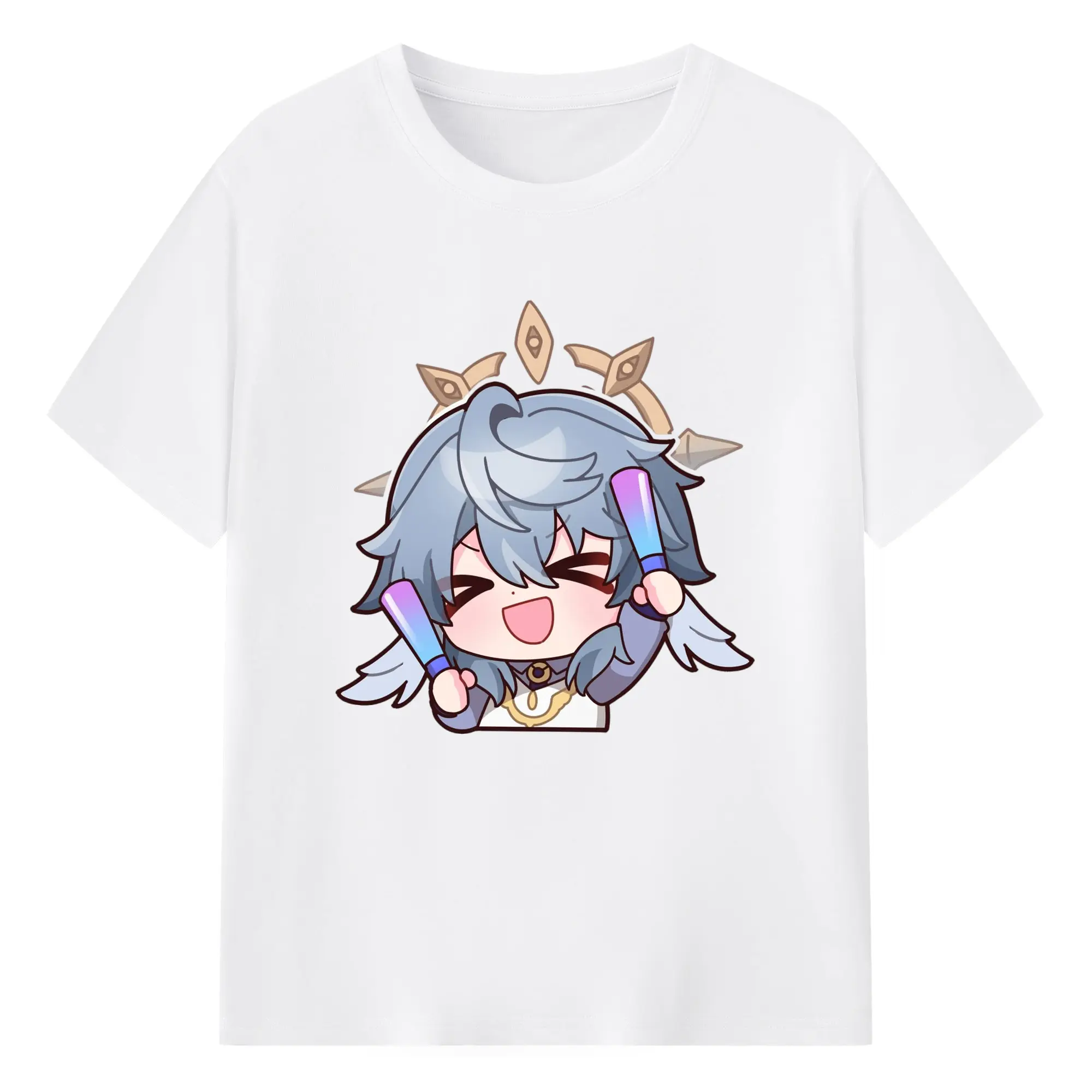 崩壊 ピノコニー 口ビン デフォルメ キャラクター - 綿100％ 半袖Tシャツ ・ フロントプリント ・ 快適 通気性 ・ 日常使い 散歩 スポーツ用