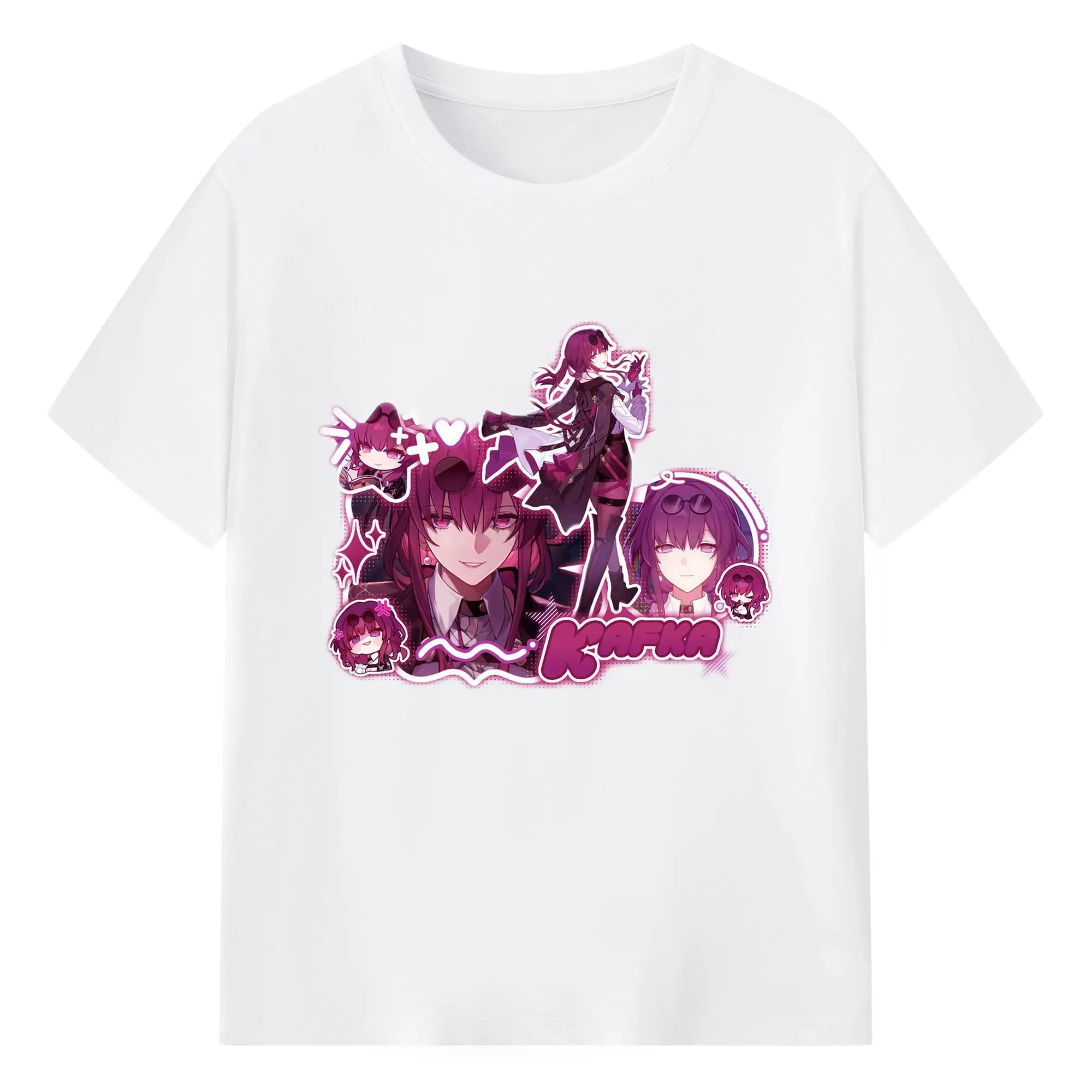 崩壊 星核ハンター カフカ - 綿100％ 半袖Tシャツ ・ フロントプリント ・ 快適 通気性 ・ 日常使い 散歩 スポーツ用