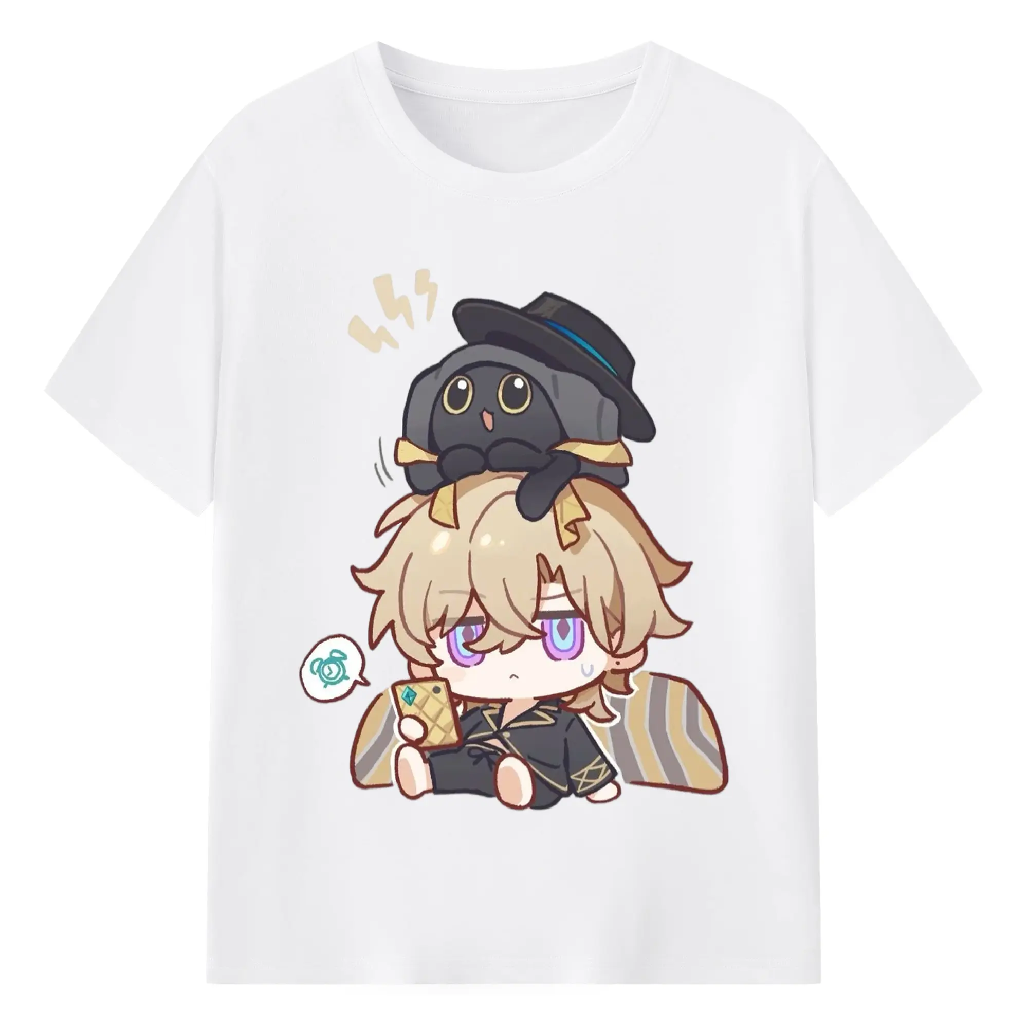 崩壊 スターピースカンパニー デフォルメ キャラクター - 綿100％ 半袖Tシャツ ・ フロントプリント ・ 快適 通気性 ・ 日常使い 散歩 スポーツ用