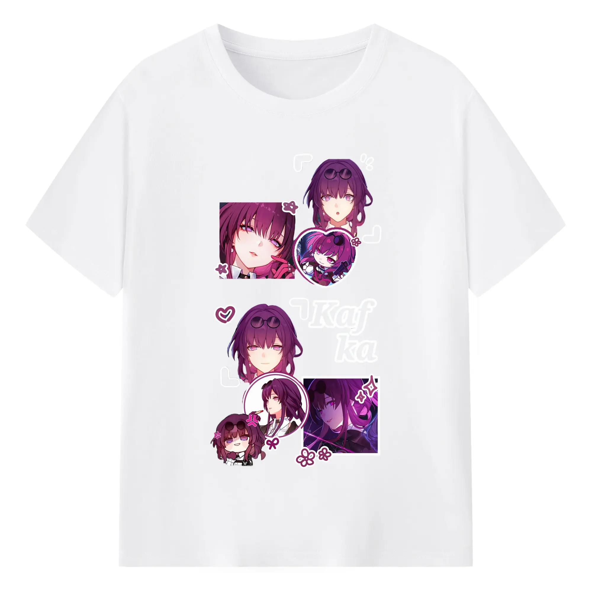 崩壊 星核ハンター カフカ - 綿100％ 半袖Tシャツ ・ フロントプリント ・ 快適 通気性 ・ 日常使い 散歩 スポーツ用