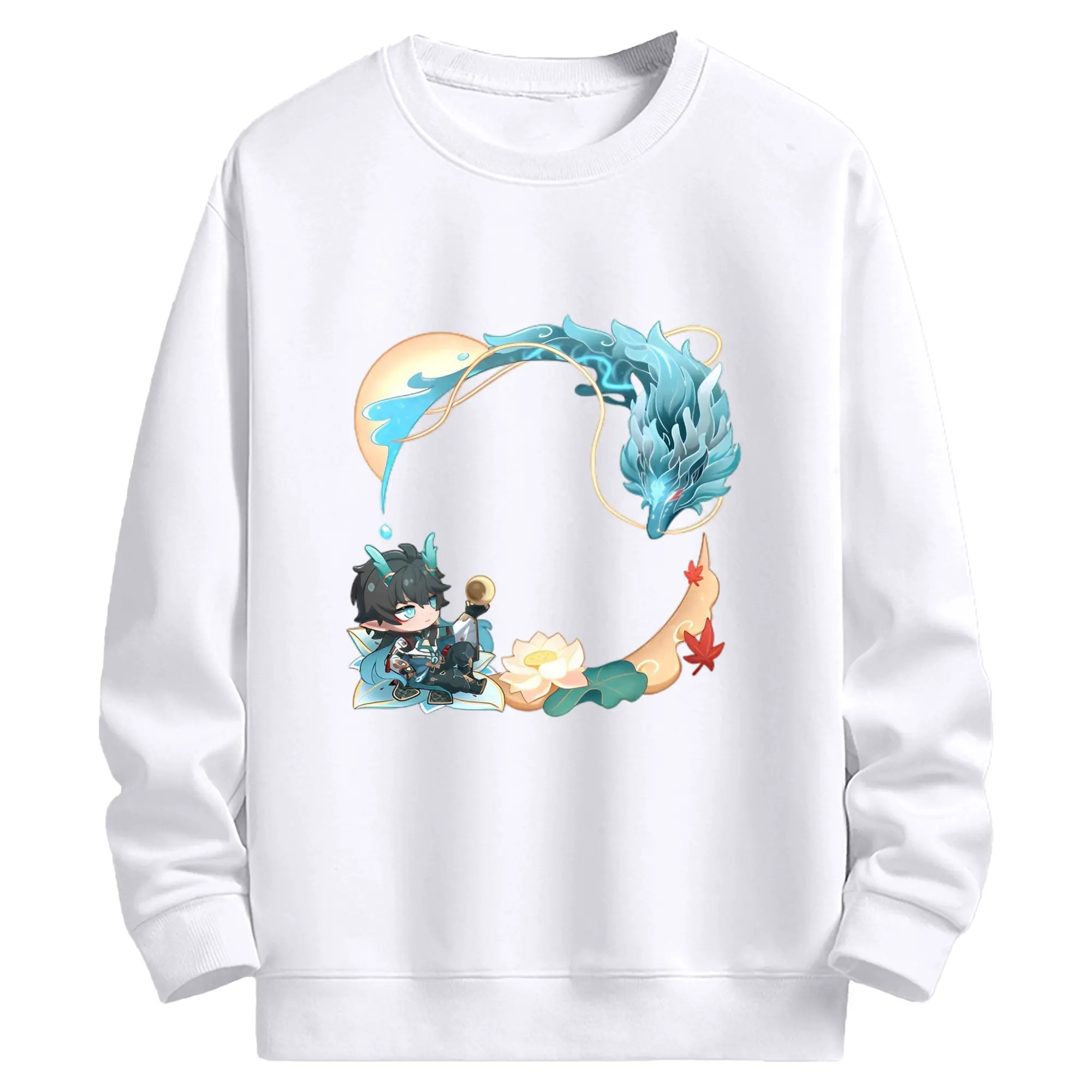 崩壊 崩壊 オンバロス 丹恒·騰荒 デフォルメ キャラクター - 高品質 クルーネック スウェット ・ コットン59％ ポリエステル41％ ・ ユニセックス 長袖 トレーナー ・ カジュアル デイリー スポーツ 散歩用