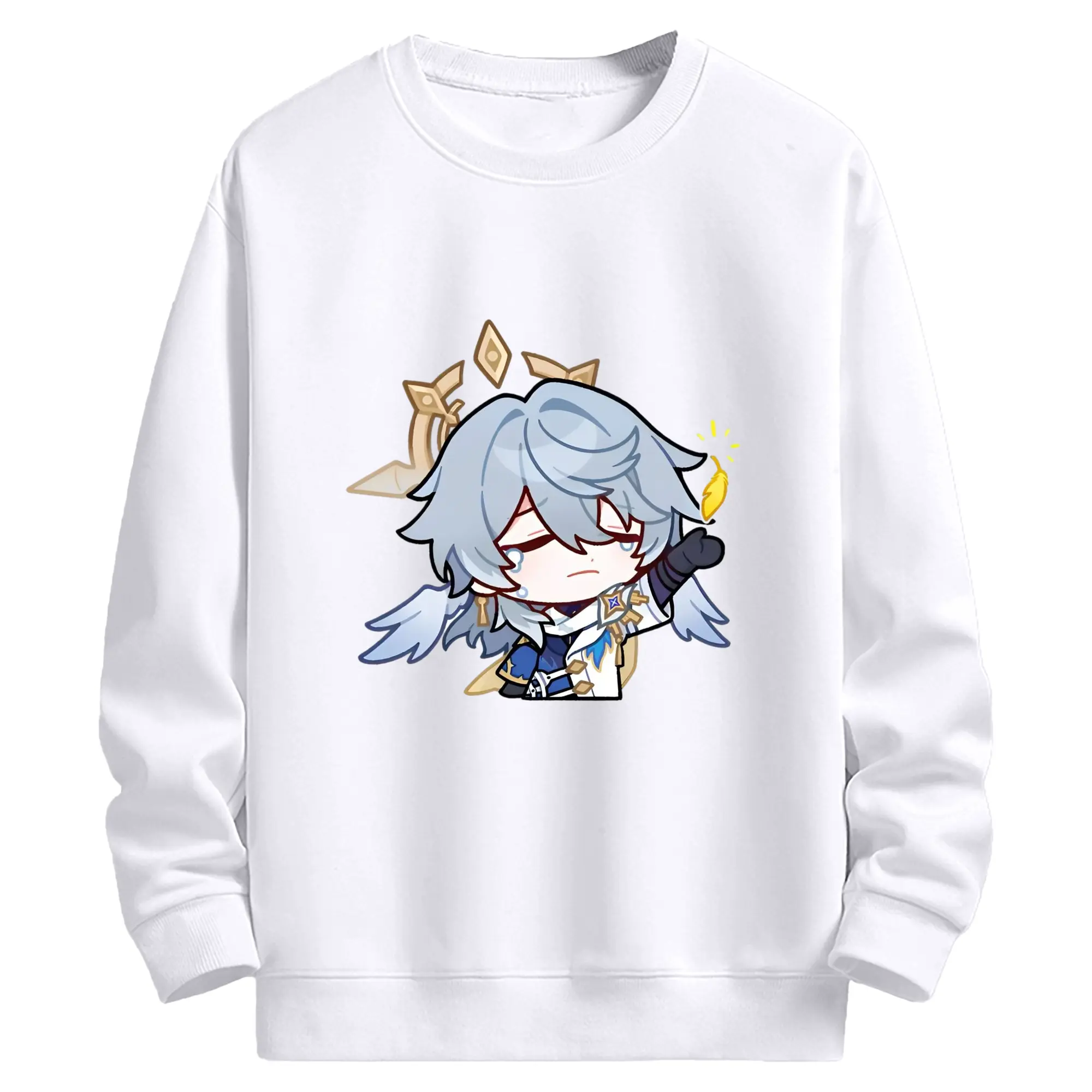 崩壊ピノコニー 口ビン デフォルメ キャラクター - 高品質 クルーネック スウェット ・ コットン59％ ポリエステル41％ ・ ユニセックス 長袖 トレーナー ・ カジュアル デイリー スポーツ 散歩用