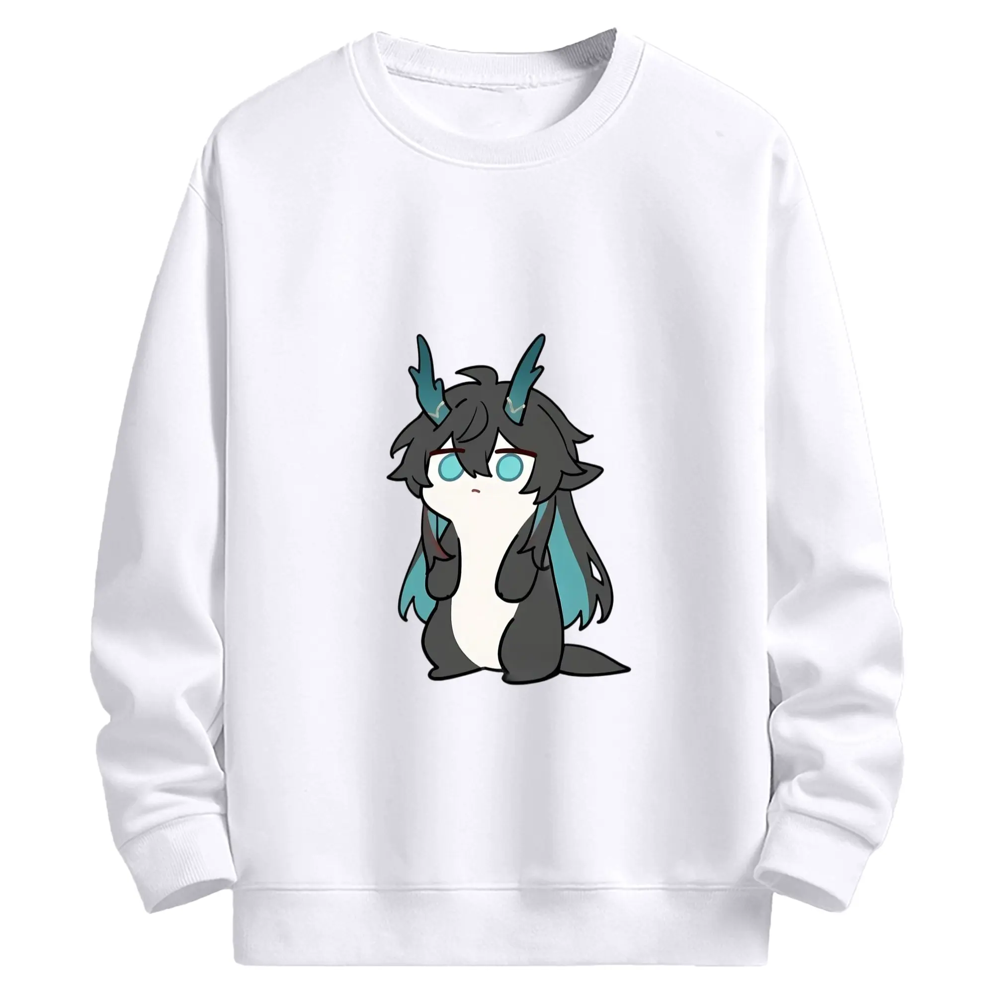 崩壊 オンバロス 丹恒·騰荒  デフォルメ キャラクター - 高品質 クルーネック スウェット ・ コットン59％ ポリエステル41％ ・ ユニセックス 長袖 トレーナー ・ カジュアル デイリー スポーツ 散歩用