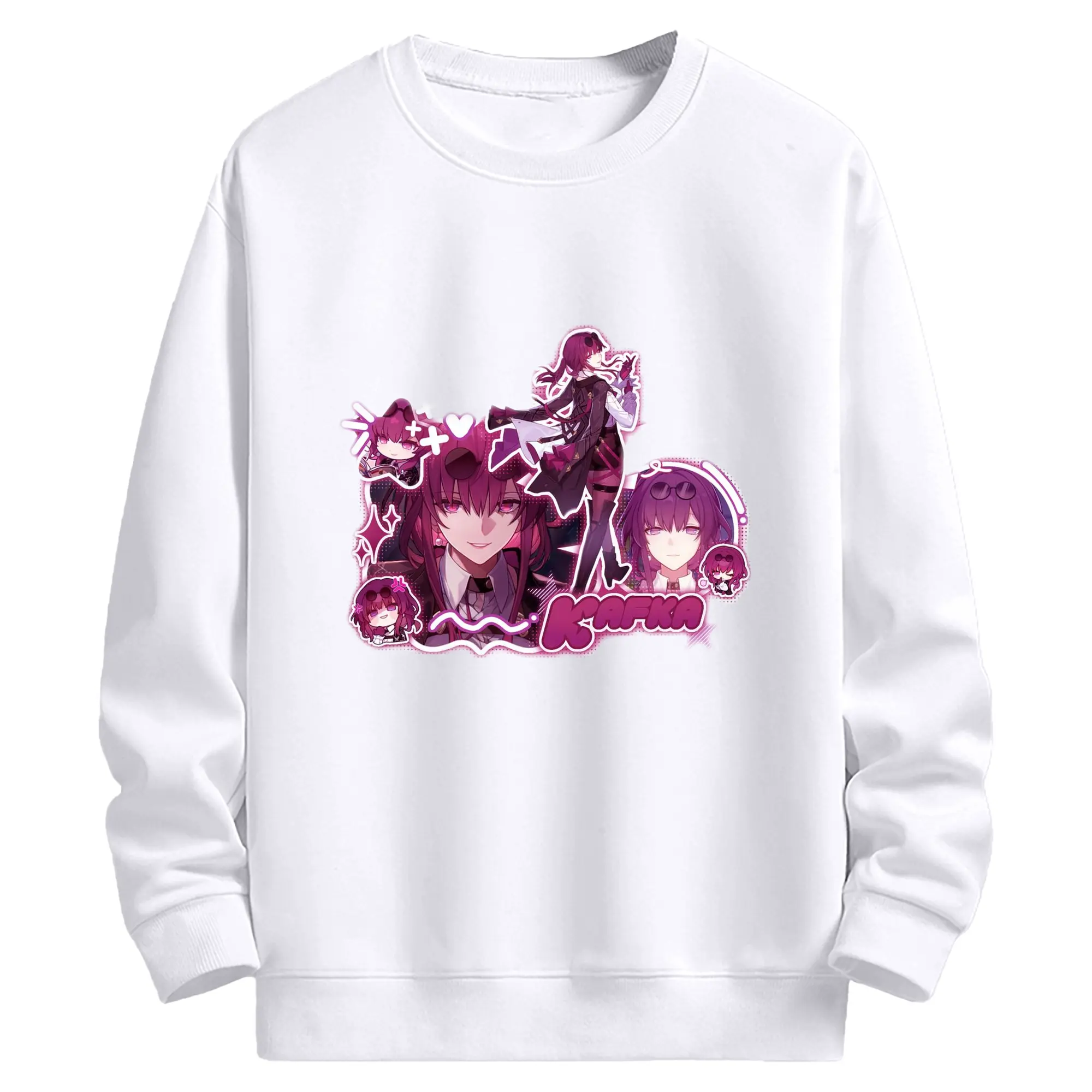 崩壊 星核ハンター カフカ - 高品質 クルーネック スウェット ・ コットン59％ ポリエステル41％ ・ ユニセックス 長袖 トレーナー ・ カジュアル デイリー スポーツ 散歩用