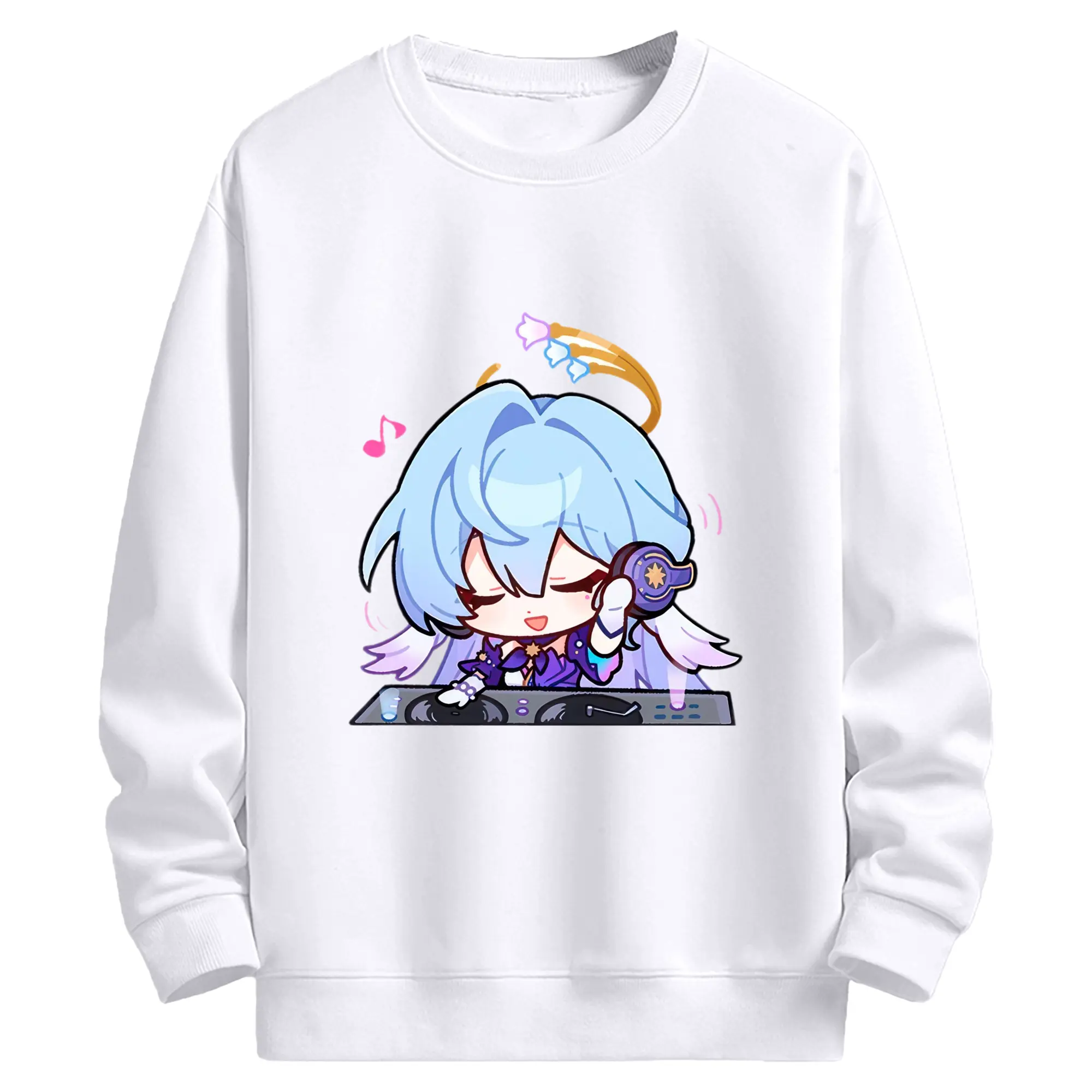 崩壊 仙舟同盟 ビャクロ デフォルメ キャラクター - 高品質 クルーネック スウェット ・ コットン59％ ポリエステル41％ ・ ユニセックス 長袖 トレーナー ・ カジュアル デイリー スポーツ 散歩用