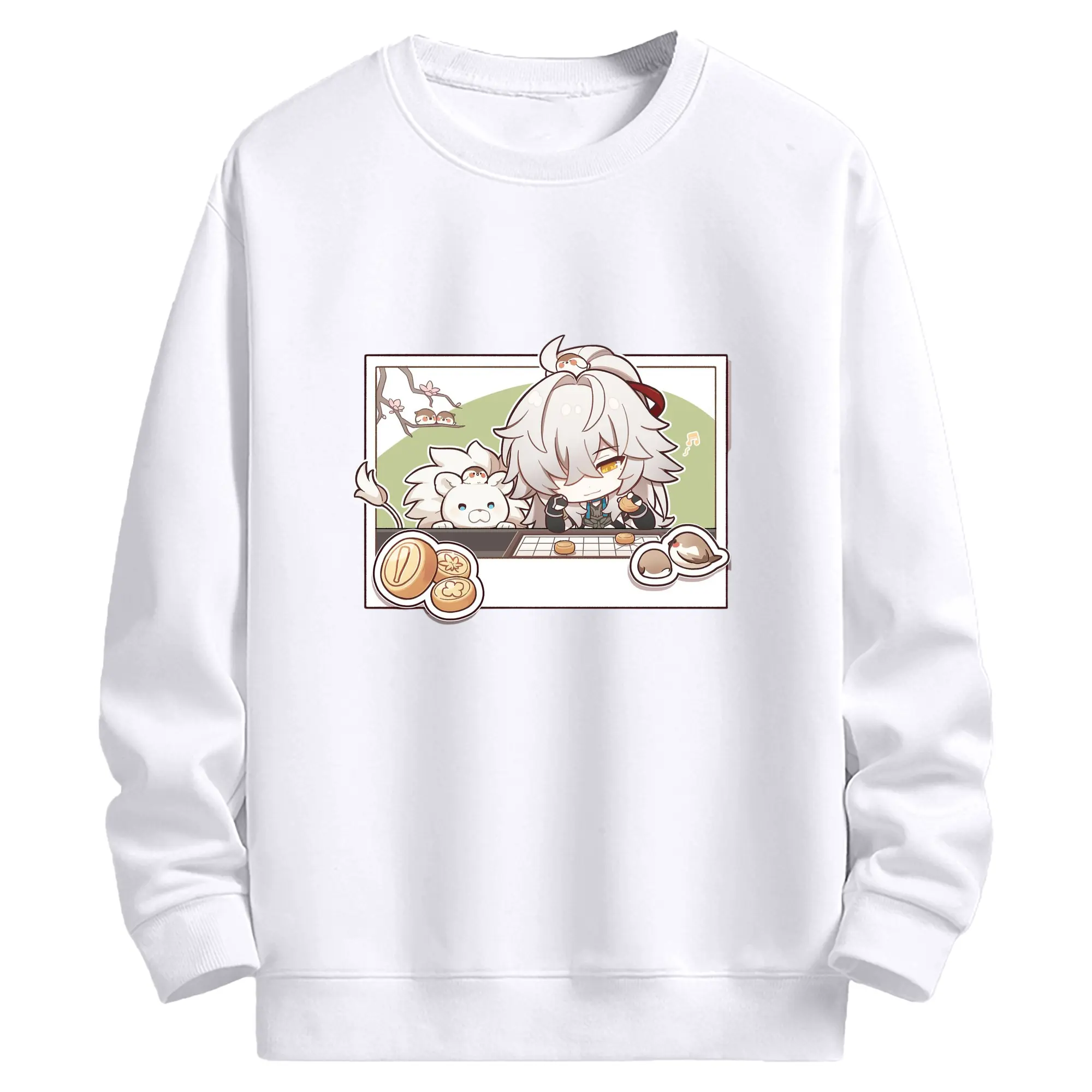 崩壊 仙舟同盟 ケイゲン デフォルメ キャラクター - 高品質 クルーネック スウェット ・ コットン59％ ポリエステル41％ ・ ユニセックス 長袖 トレーナー ・ カジュアル デイリー スポーツ 散歩用