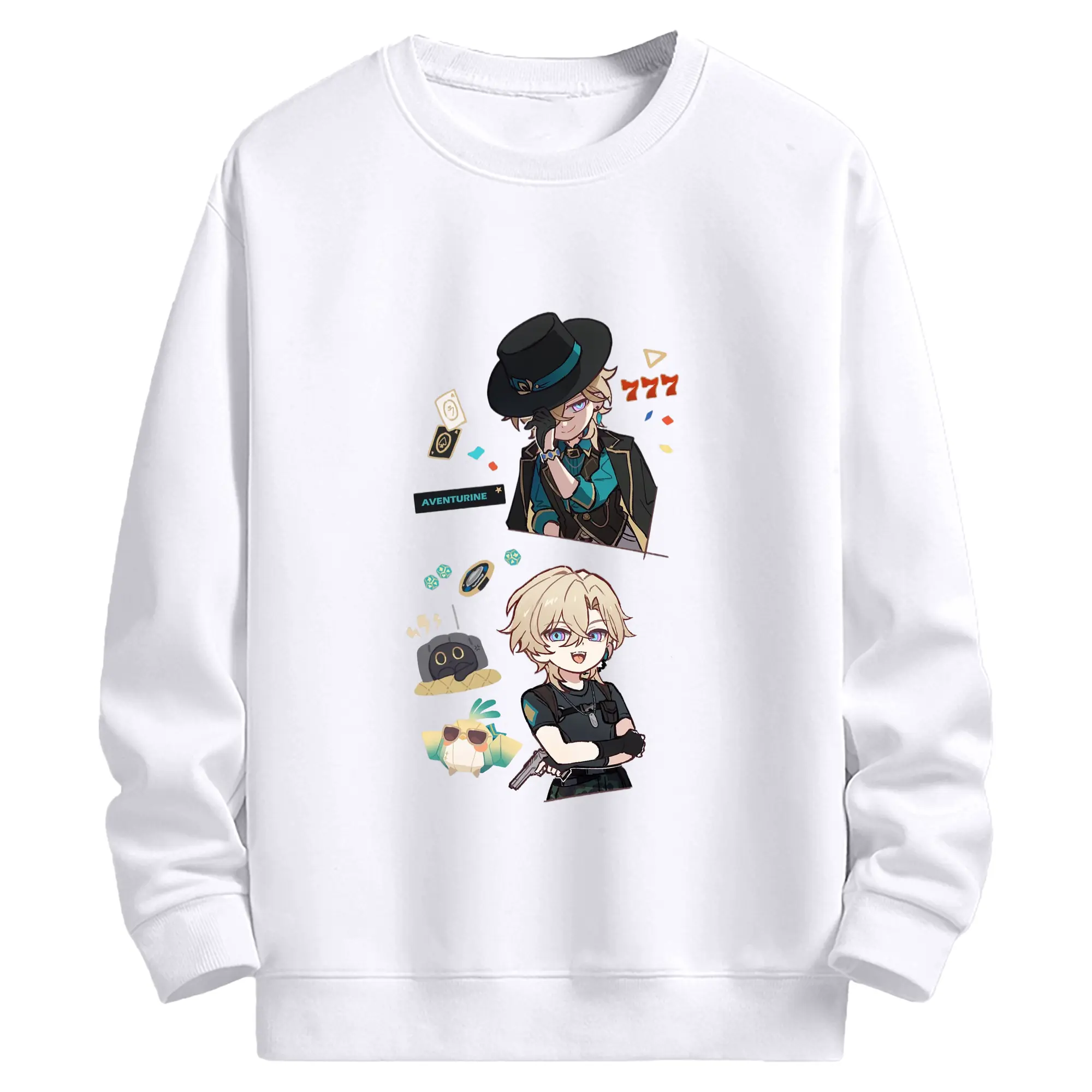 崩壊 スターピースカンパニー アベンチュリン - 高品質 クルーネック スウェット ・ コットン59％ ポリエステル41％ ・ ユニセックス 長袖 トレーナー ・ カジュアル デイリー スポーツ 散歩用