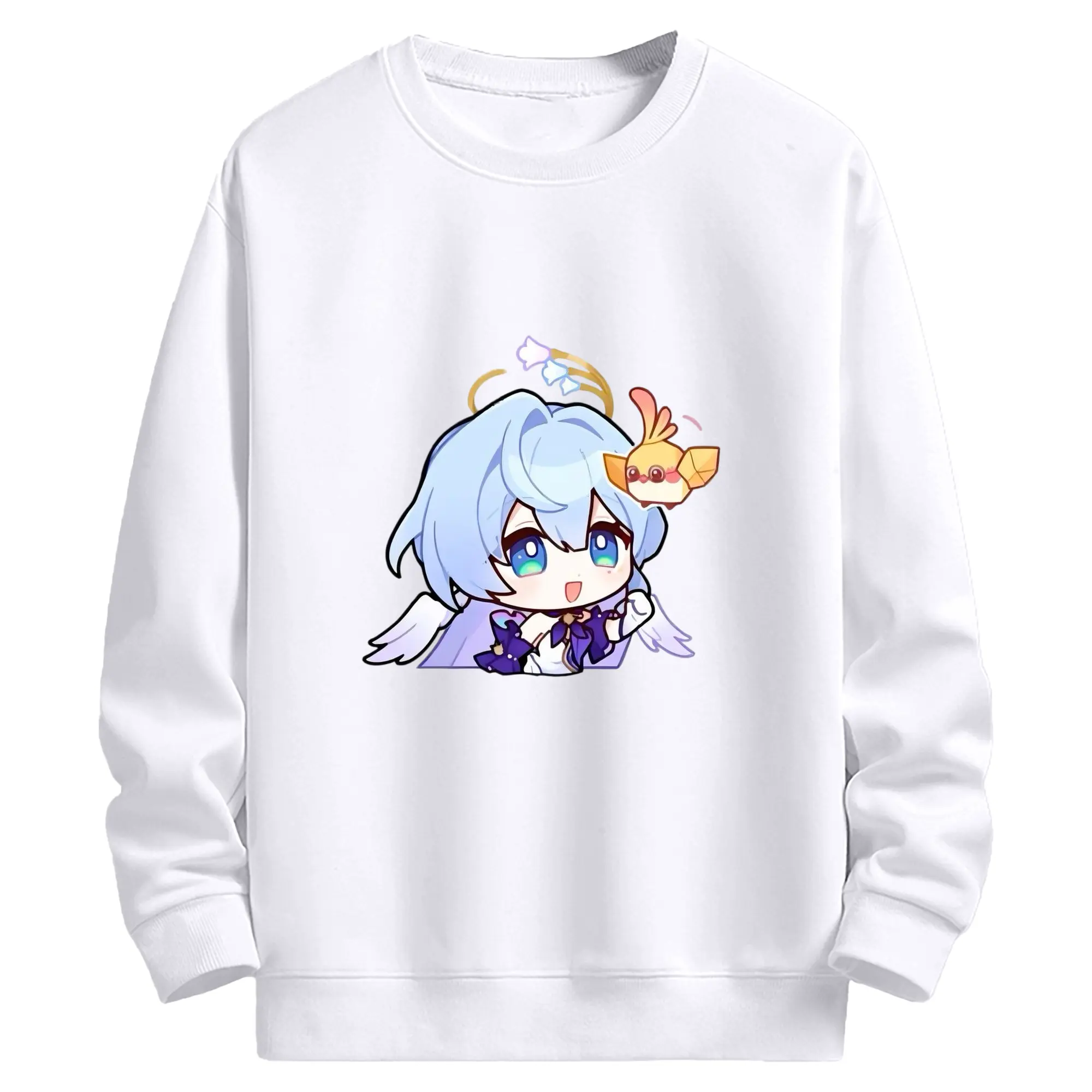 崩壊 仙舟同盟 ビャクロ デフォルメ キャラクター - 高品質 クルーネック スウェット ・ コットン59％ ポリエステル41％ ・ ユニセックス 長袖 トレーナー ・ カジュアル デイリー スポーツ 散歩用