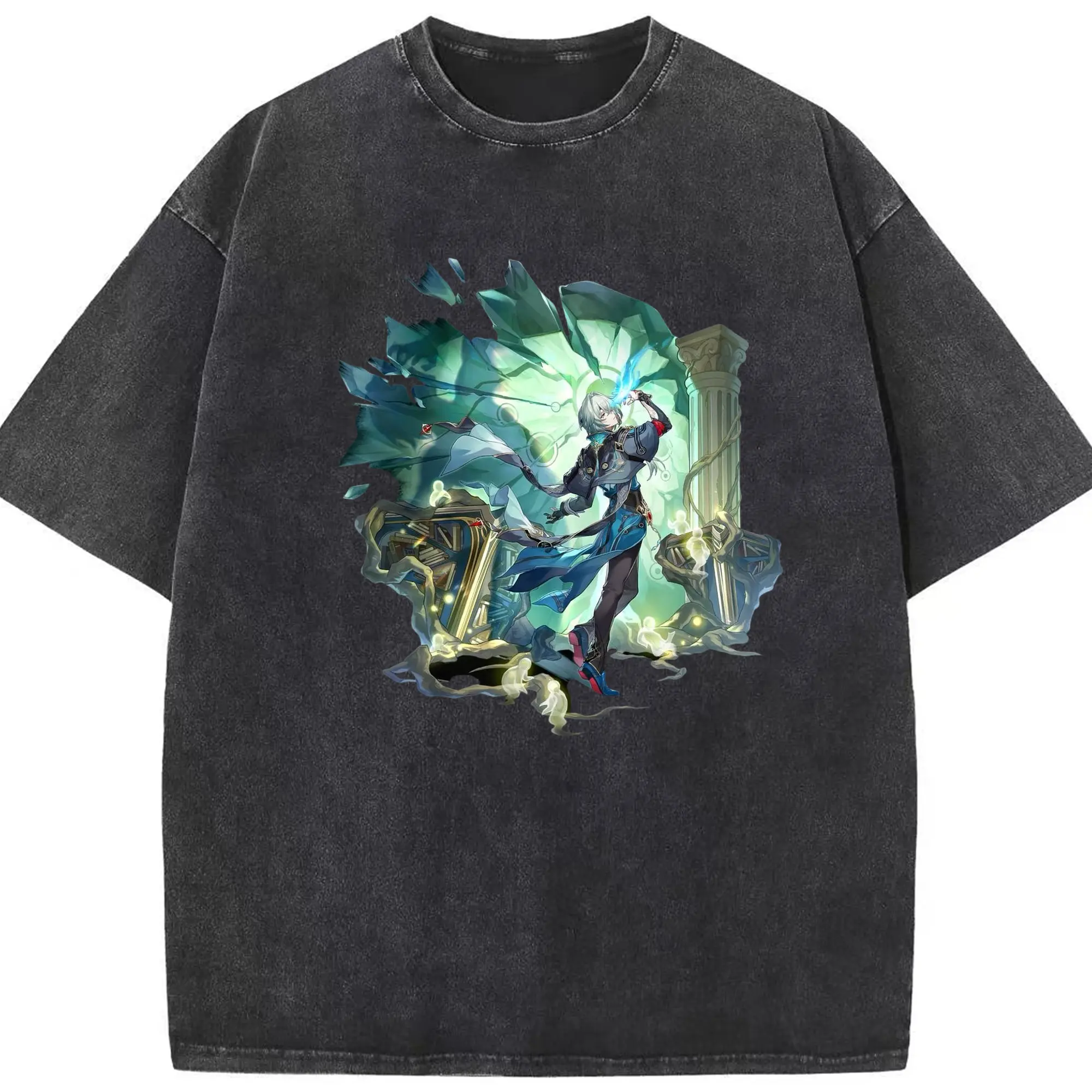 崩壊 スターピースカンパニー アベンチュリン - 綿100％ ヴィンテージ風 半袖Tシャツ ・ フロントプリント ・ 柔らか肌触り ・ 通気性 快適 ・ スポーツ カジュアル 外出用