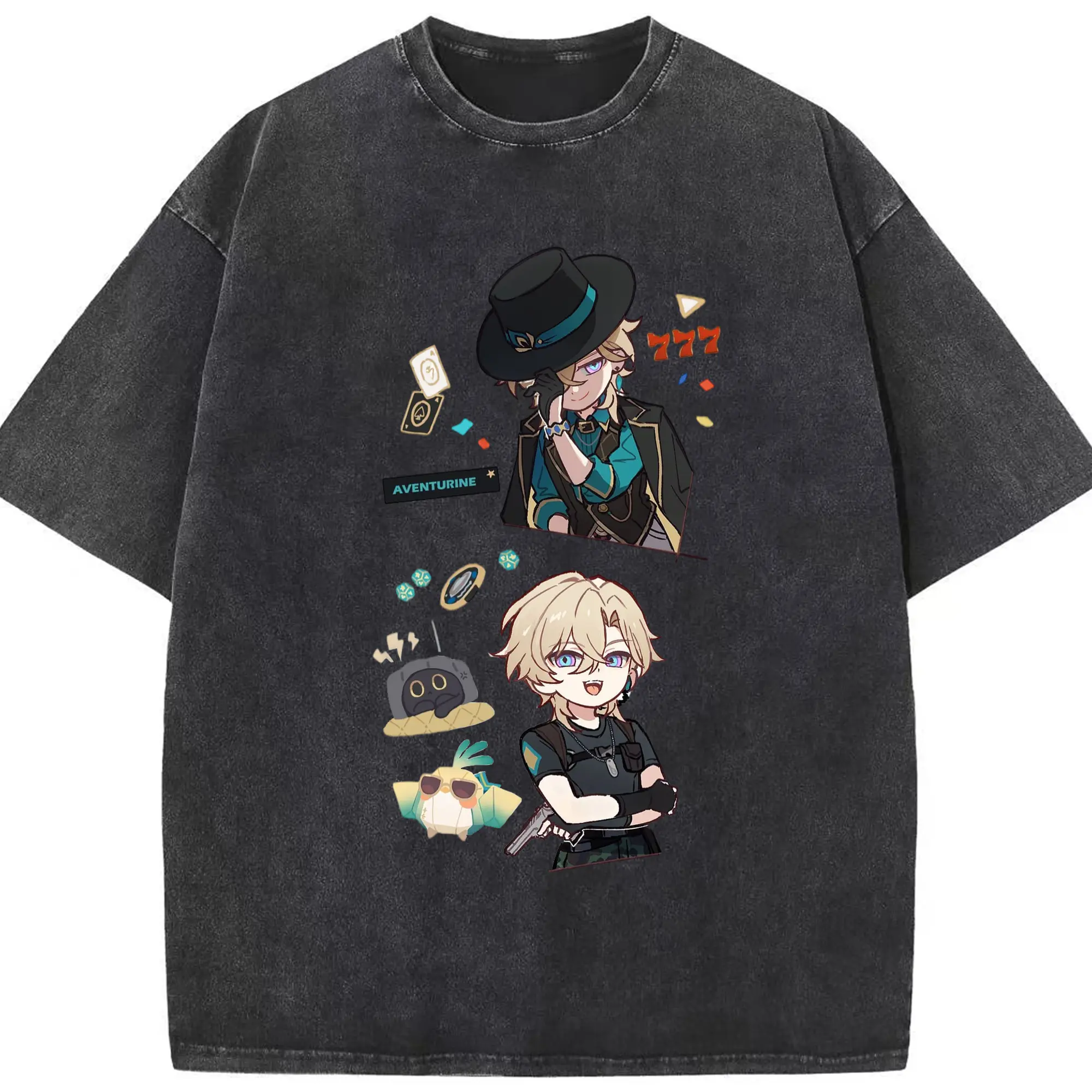 崩壊 スターピースカンパニー アベンチュリン - 綿100％ ヴィンテージ風 半袖Tシャツ ・ フロントプリント ・ 柔らか肌触り ・ 通気性 快適 ・ スポーツ カジュアル 外出用