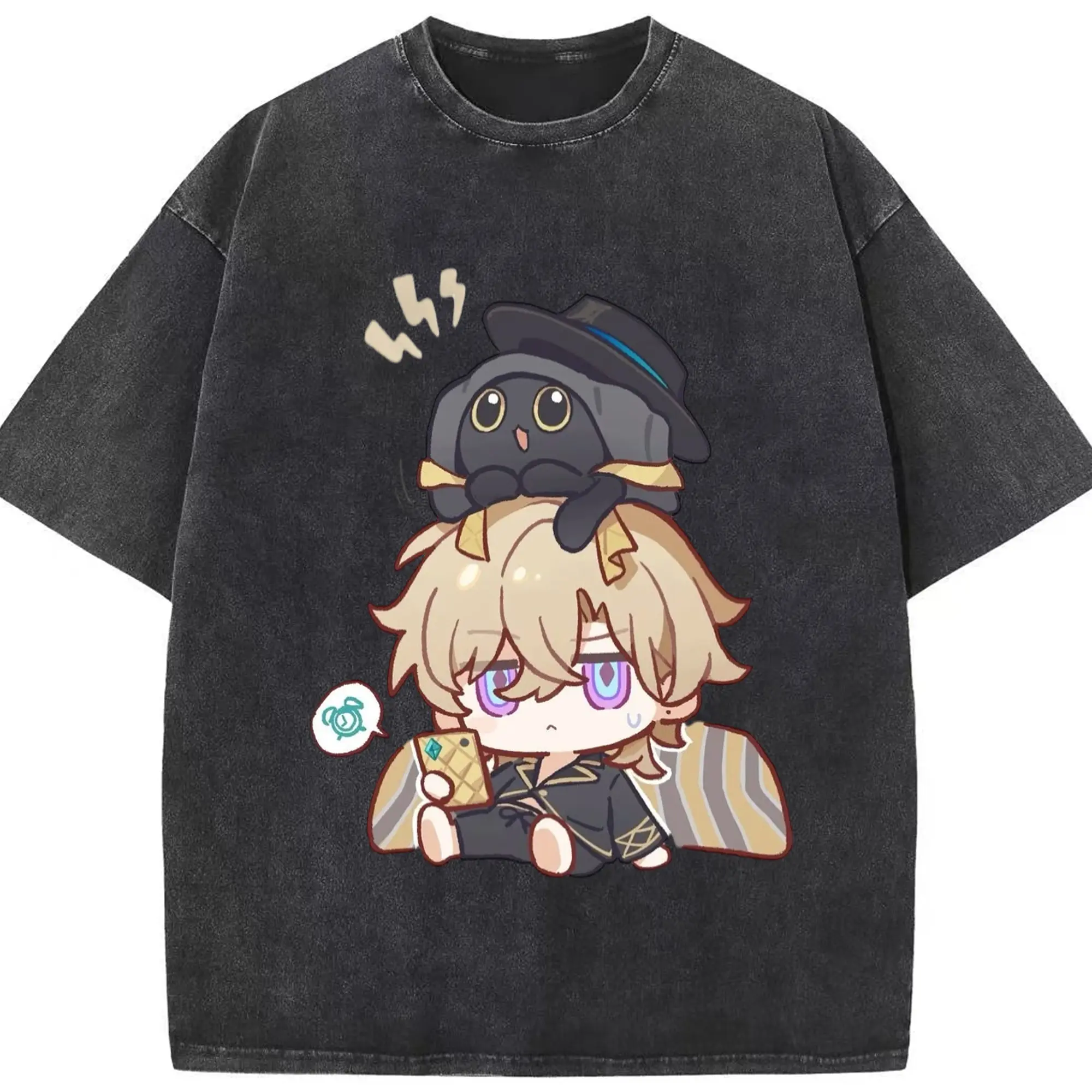 崩壊 スターピースカンパニー デフォルメ キャラクター - 綿100％ ヴィンテージ風 半袖Tシャツ ・ フロントプリント ・ 柔らか肌触り ・ 通気性 快適 ・ スポーツ カジュアル 外出用