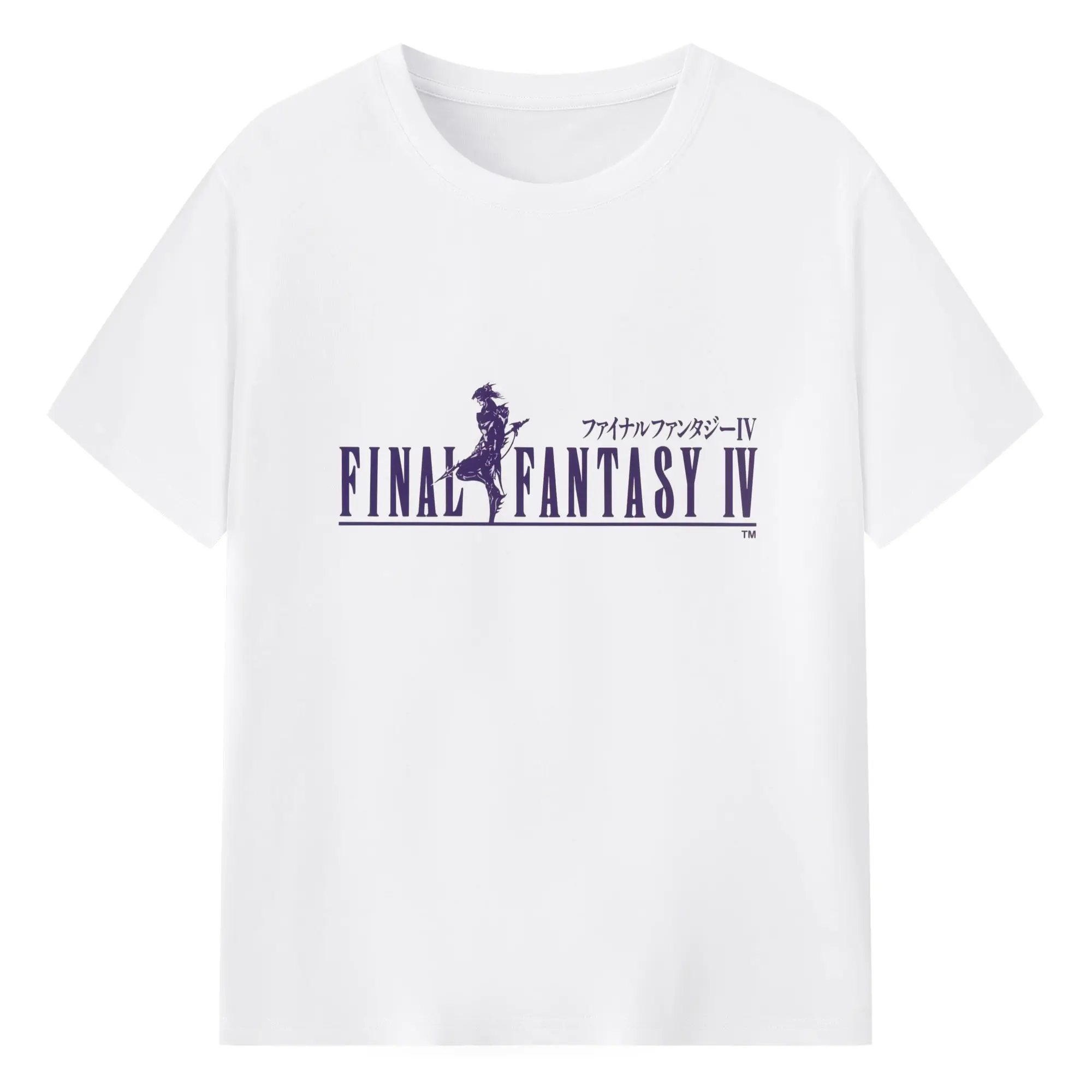 期間限定 ファイナァンタジー　シンプルロゴ IV フォーロゴ - 綿100％ 半袖Tシャツ ・ フロントプリント ・ 快適 通気性 ・ 日常使い 散歩 スポーツ用