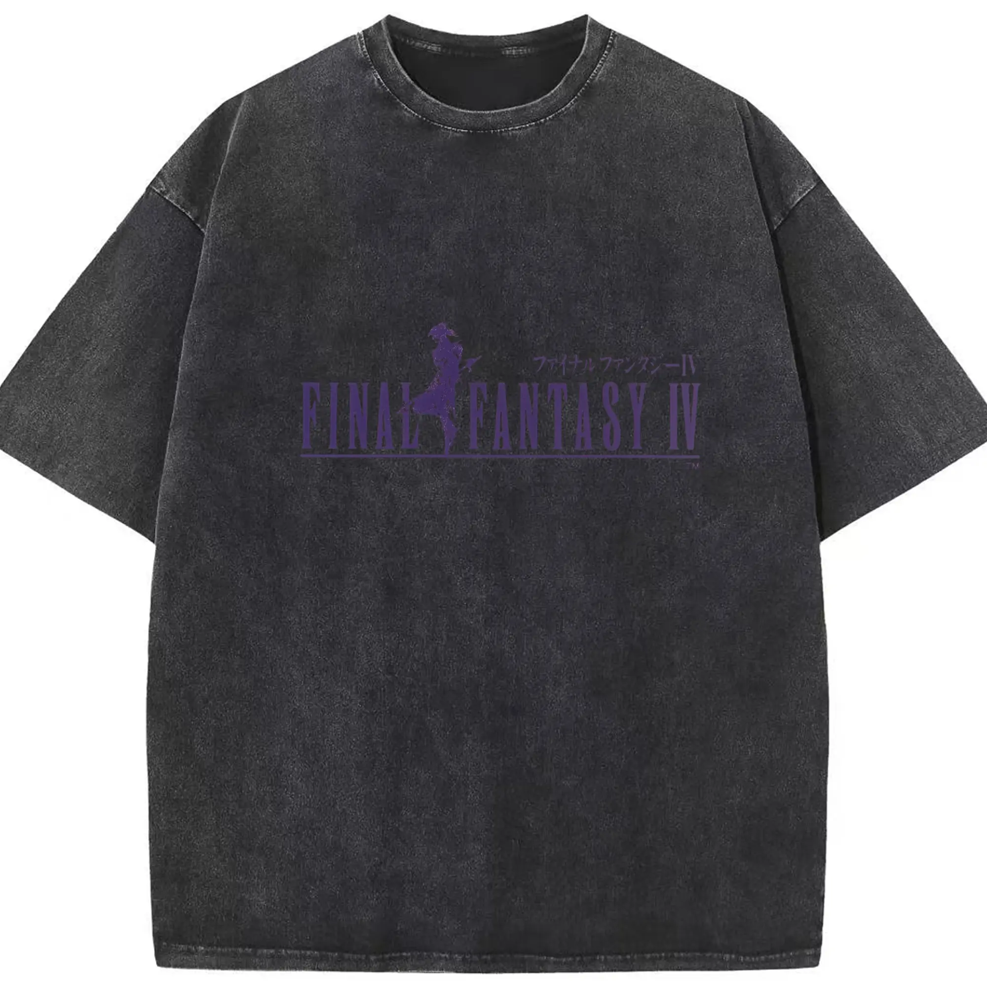 期間限定 ファイナァンタジー　シンプルロゴ IV フォーロゴ - 綿100％ ヴィンテージ風 半袖Tシャツ ・ フロントプリント ・ 柔らか肌触り ・ 通気性 快適 ・ スポーツ カジュアル 外出用