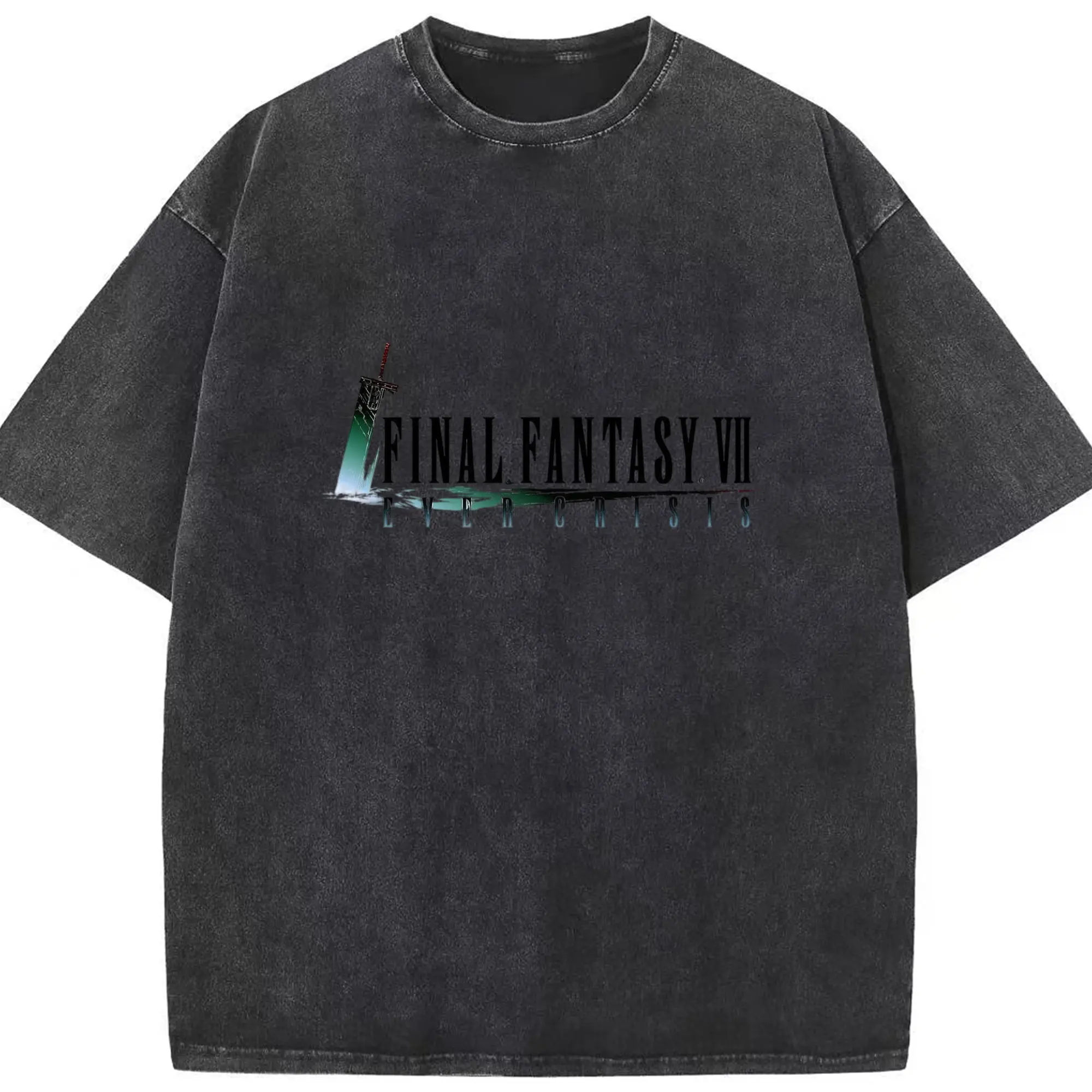 期間限定 ファイナルファンタジー　シンプルロゴ VII セブンロゴ - 綿100％ ヴィンテージ風 半袖Tシャツ ・ フロントプリント ・ 柔らか肌触り ・ 通気性 快適 ・ スポーツ カジュアル 外出用