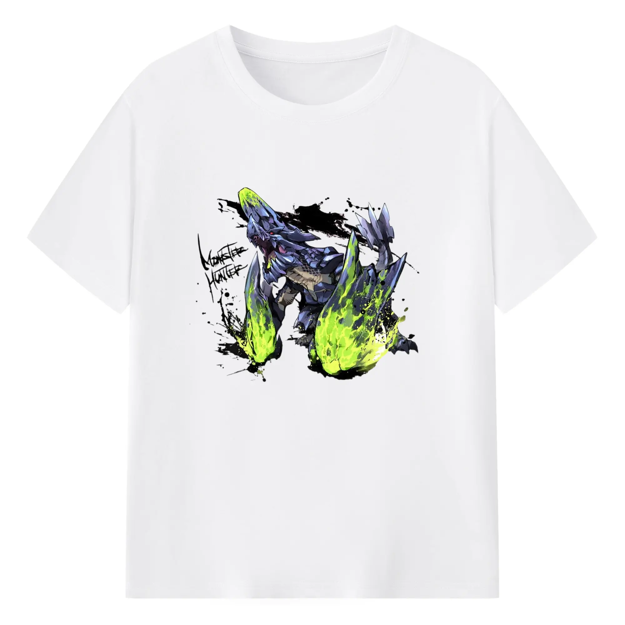 モンハン 伝説のモンスター - 綿100％ 半袖Tシャツ ・ フロントプリント ・ 快適 通気性 ・ 日常使い 散歩 スポーツ用