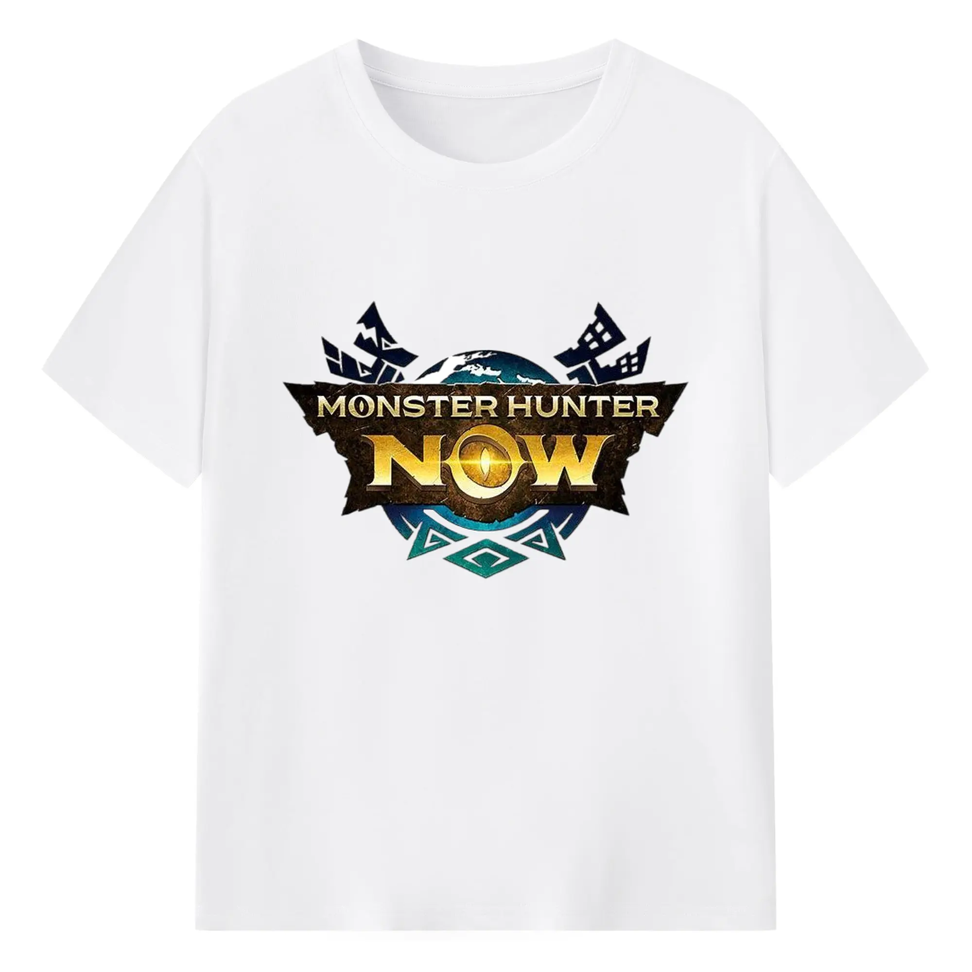 モンハンモンハン シンプルロゴ - 綿100％ 半袖Tシャツ ・ フロントプリント ・ 快適 通気性 ・ 日常使い 散歩 スポーツ用