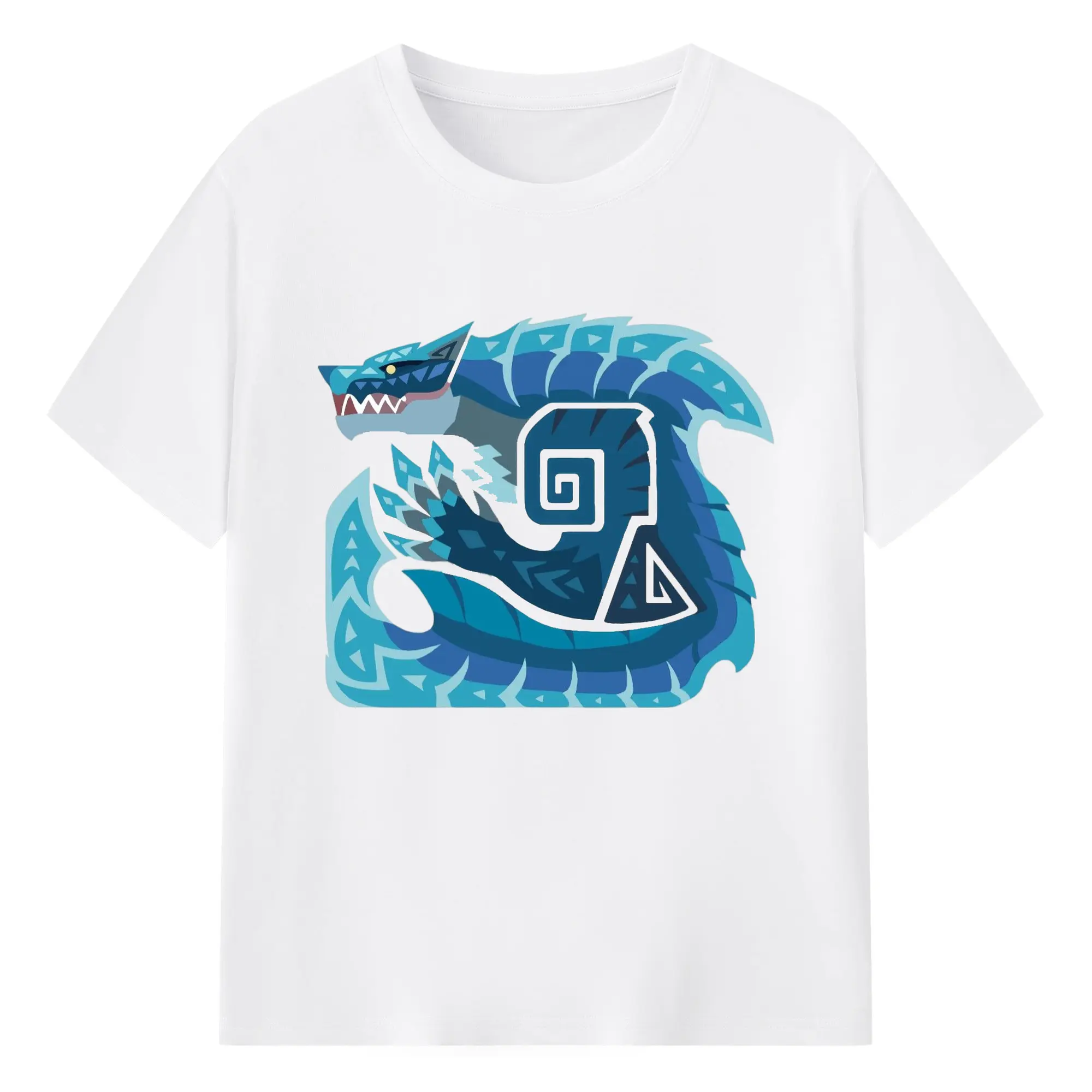 モンハン ラギアクルス - 綿100％ 半袖Tシャツ ・ フロントプリント ・ 快適 通気性 ・ 日常使い 散歩 スポーツ用