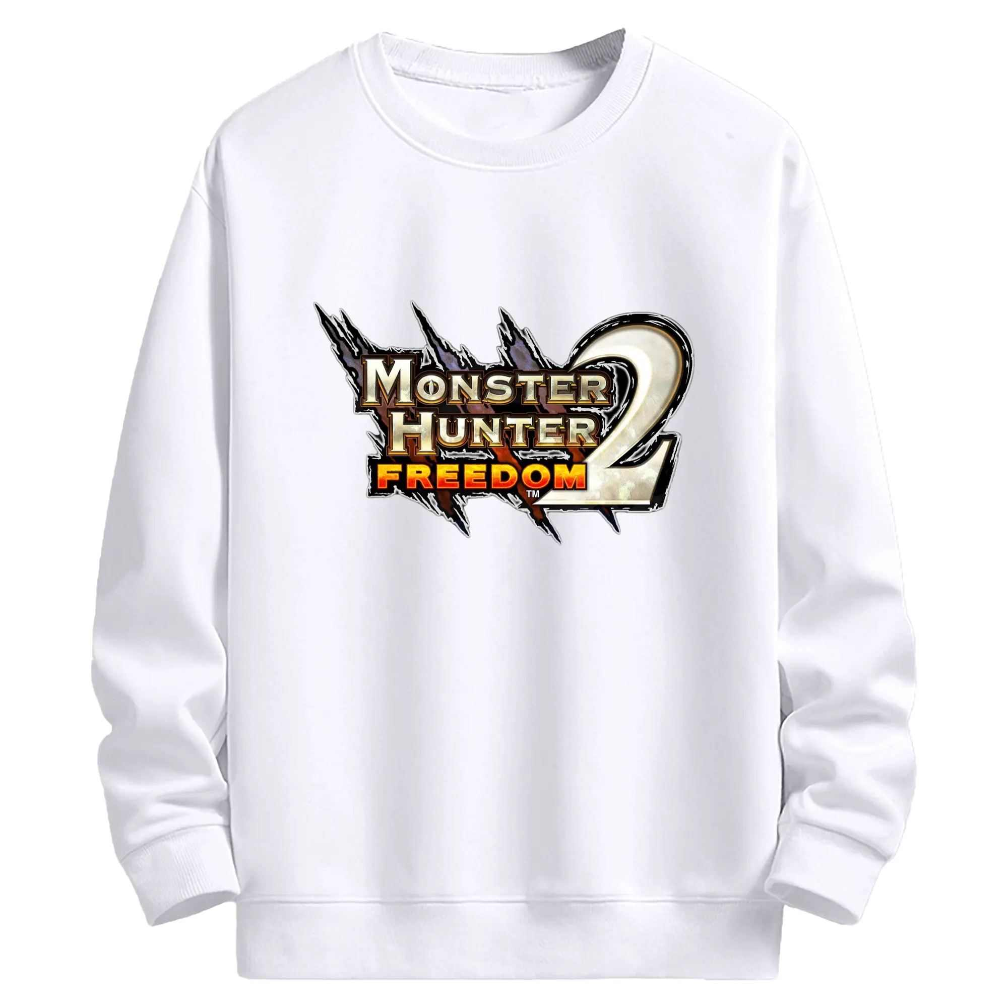 モンハン シンプルロゴ - 高品質 クルーネック スウェット ・ コットン59％ ポリエステル41％ ・ ユニセックス 長袖 トレーナー ・ カジュアル デイリー スポーツ 散歩用
