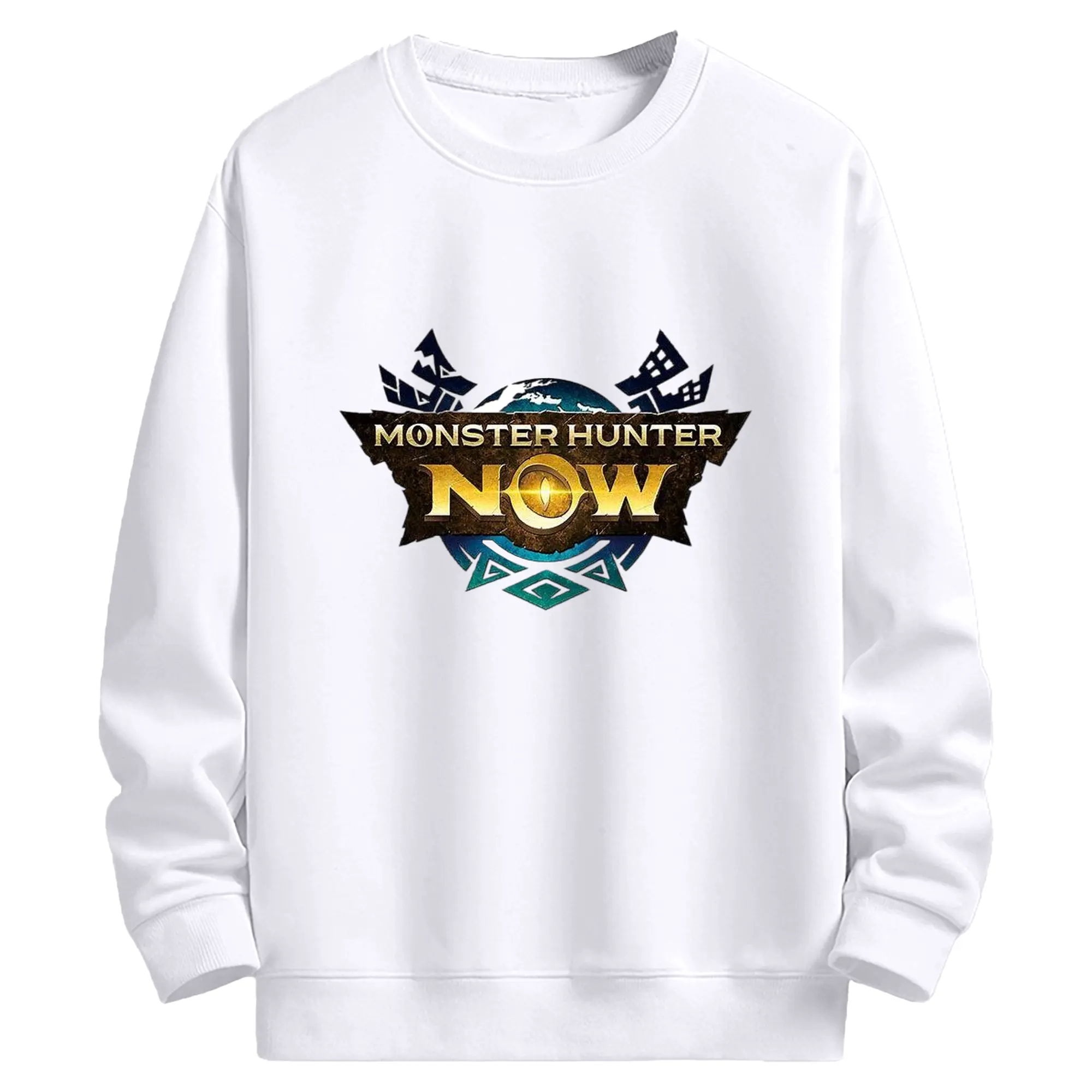 モンハンモンハン シンプルロゴ - 高品質 クルーネック スウェット ・ コットン59％ ポリエステル41％ ・ ユニセックス 長袖 トレーナー ・ カジュアル デイリー スポーツ 散歩用
