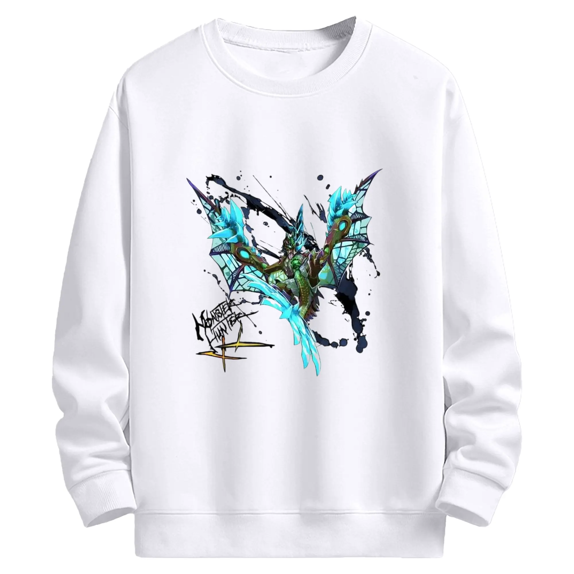 モンハン ラギアクルス飛竜種 - 高品質 クルーネック スウェット ・ コットン59％ ポリエステル41％ ・ ユニセックス 長袖 トレーナー ・ カジュアル デイリー スポーツ 散歩用
