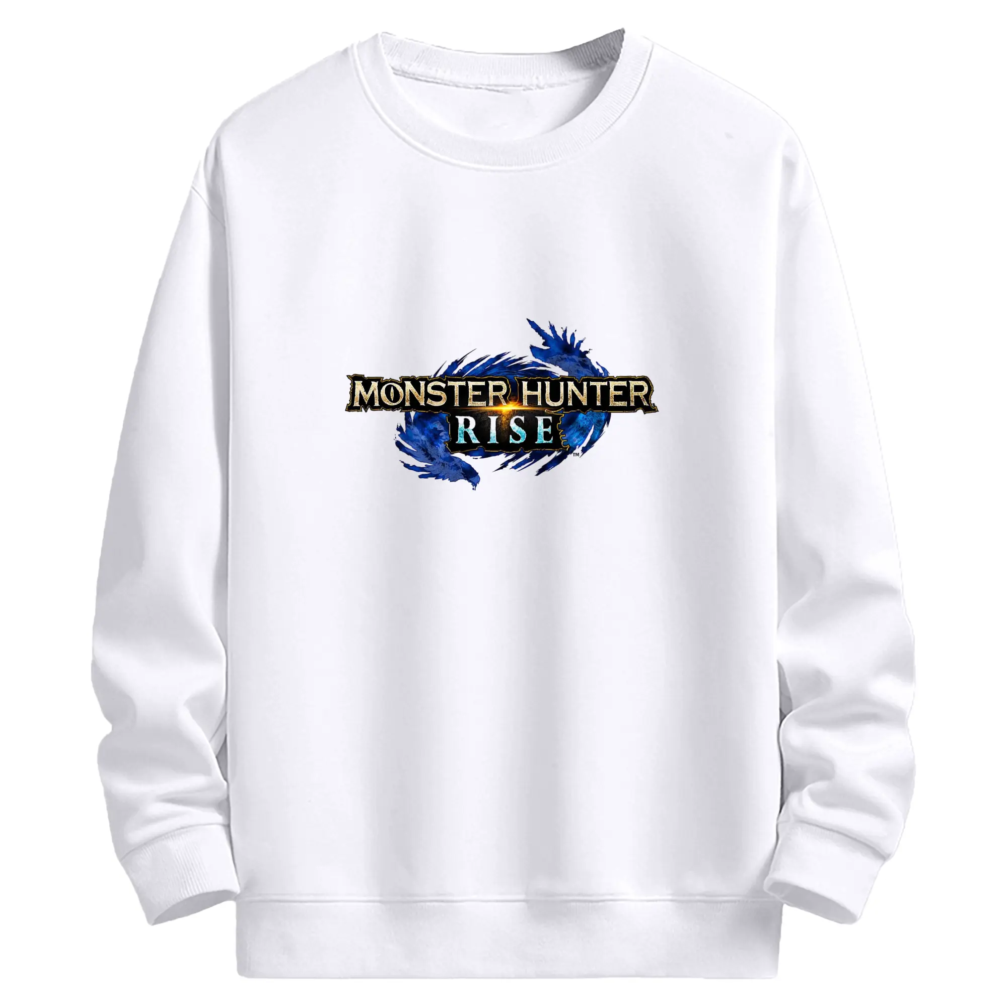 モンハン モンハン シンプルロゴ  モンスターハンター ライズ - 高品質 クルーネック スウェット ・ コットン59％ ポリエステル41％ ・ ユニセックス 長袖 トレーナー ・ カジュアル デイリー スポーツ 散歩用
