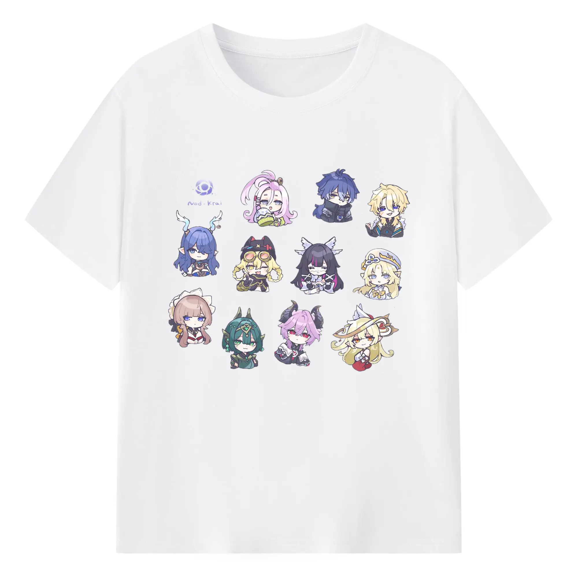 Genshin  ナド・クライ 先行公開限定 - 綿100％ 半袖Tシャツ ・ フロントプリント ・ 快適 通気性 ・ 日常使い 散歩 スポーツ用