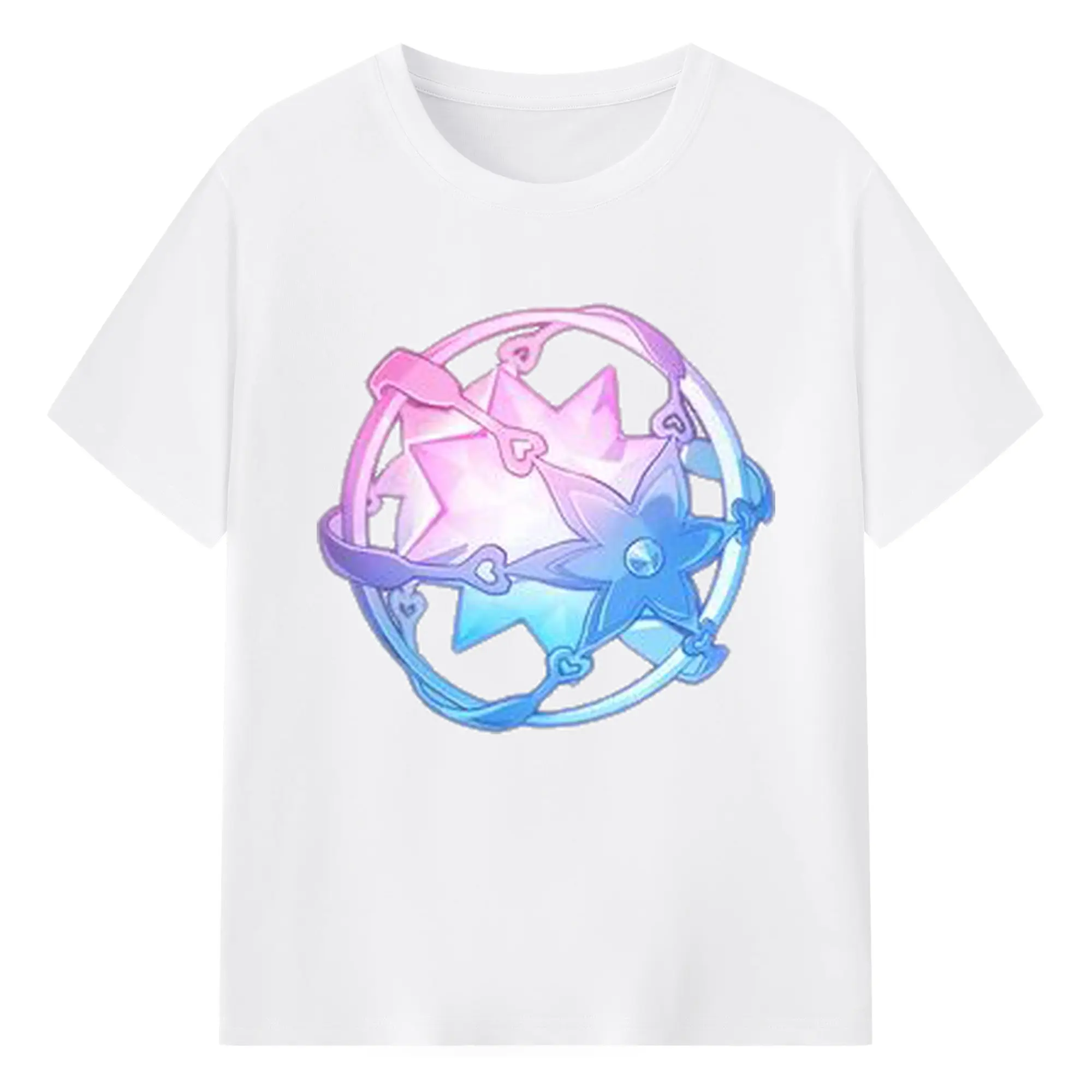 Genshin 紡がれた運命で運気アップ！ - 綿100％ 半袖Tシャツ ・ フロントプリント ・ 快適 通気性 ・ 日常使い 散歩 スポーツ用