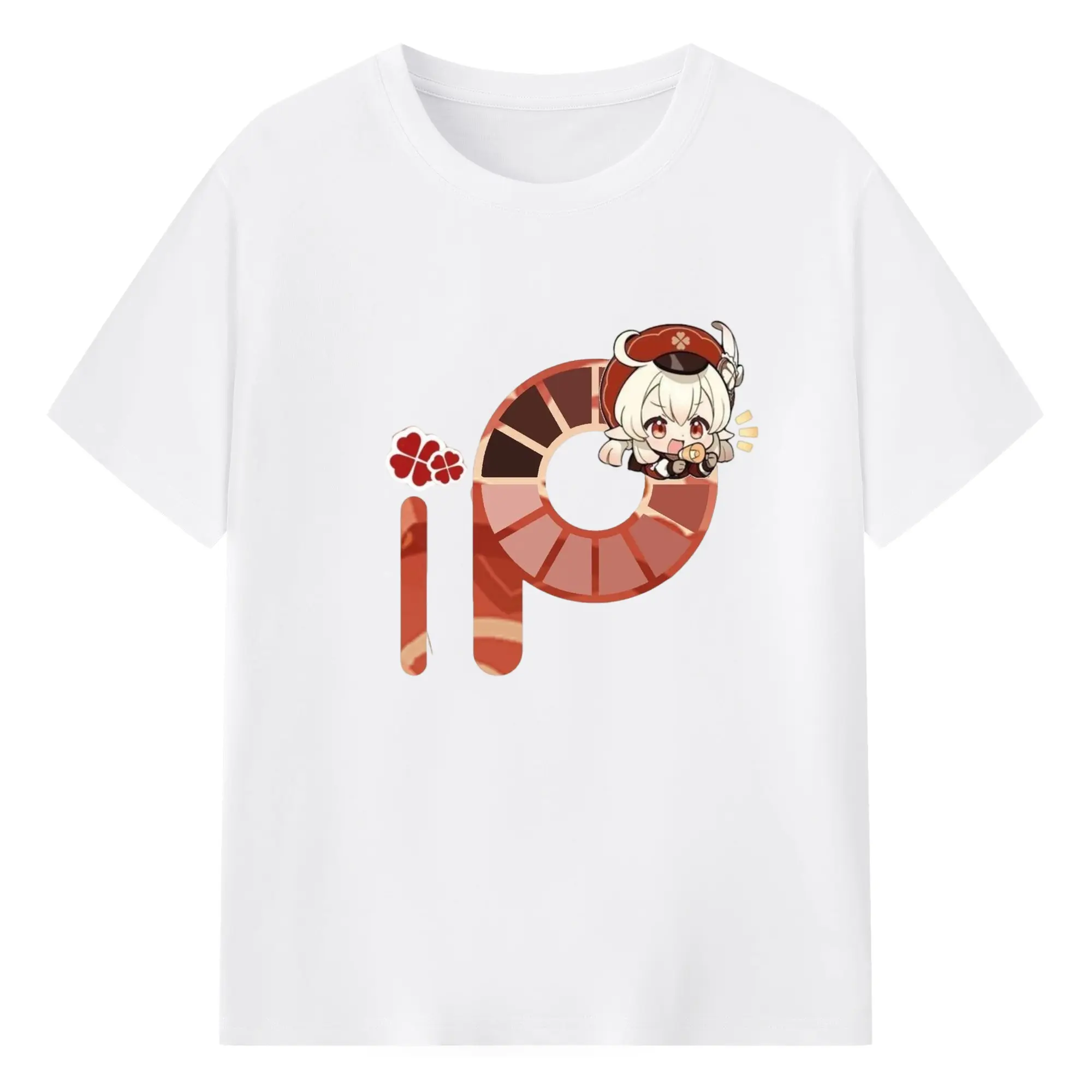 Genshin クレーちゃん - 綿100％ 半袖Tシャツ ・ フロントプリント ・ 快適 通気性 ・ 日常使い 散歩 スポーツ用