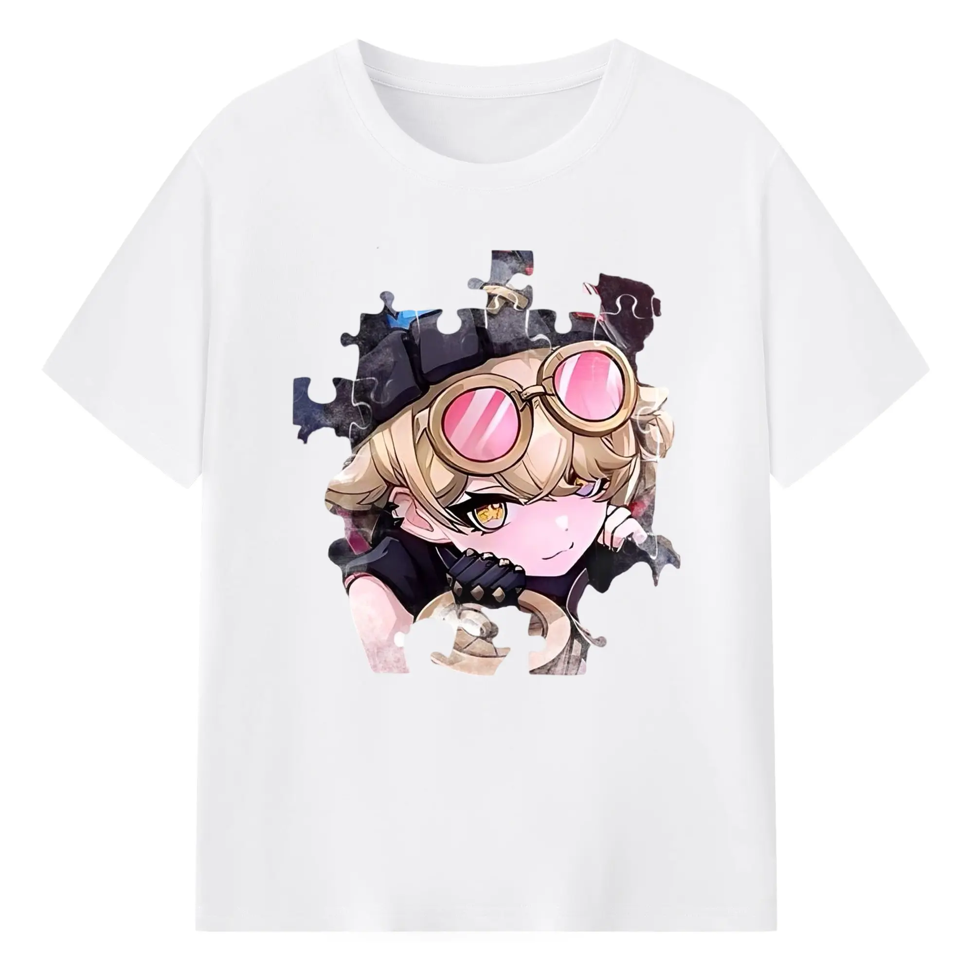 Genshin ナド・クライ ヤフォダ - 綿100％ 半袖Tシャツ ・ フロントプリント ・ 快適 通気性 ・ 日常使い 散歩 スポーツ用