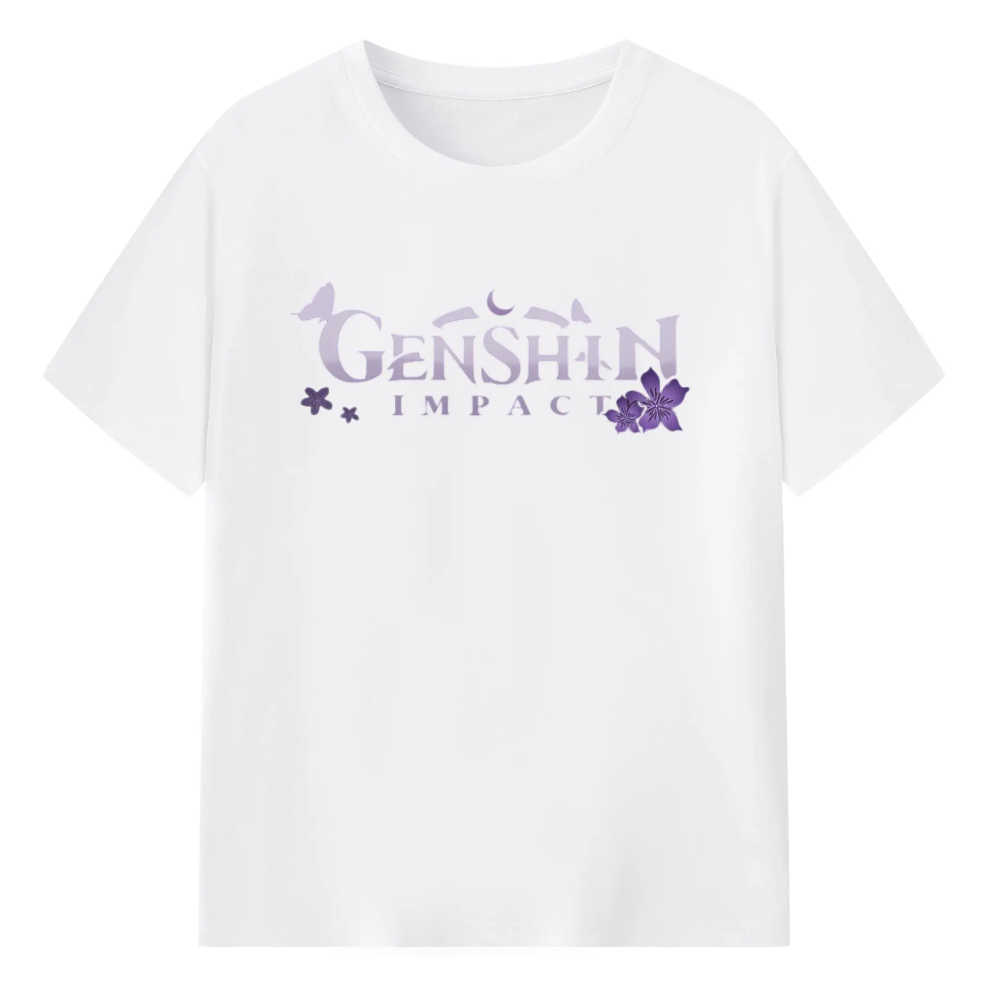 Genshin　シンプルロゴ - 綿100％ 半袖Tシャツ ・ フロントプリント ・ 快適 通気性 ・ 日常使い 散歩 スポーツ用
