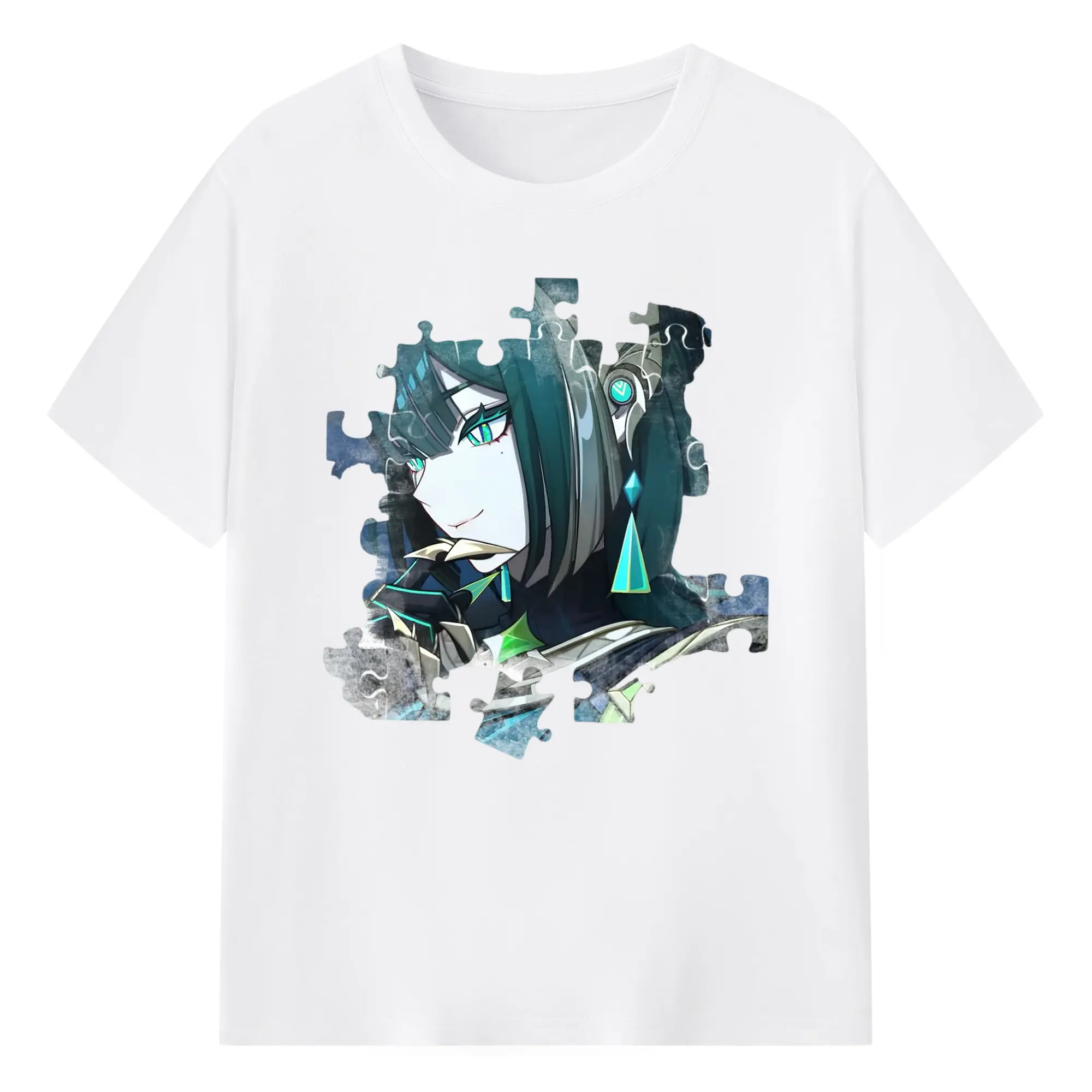 Genshin ナド・クライ ネフェル - 綿100％ 半袖Tシャツ ・ フロントプリント ・ 快適 通気性 ・ 日常使い 散歩 スポーツ用