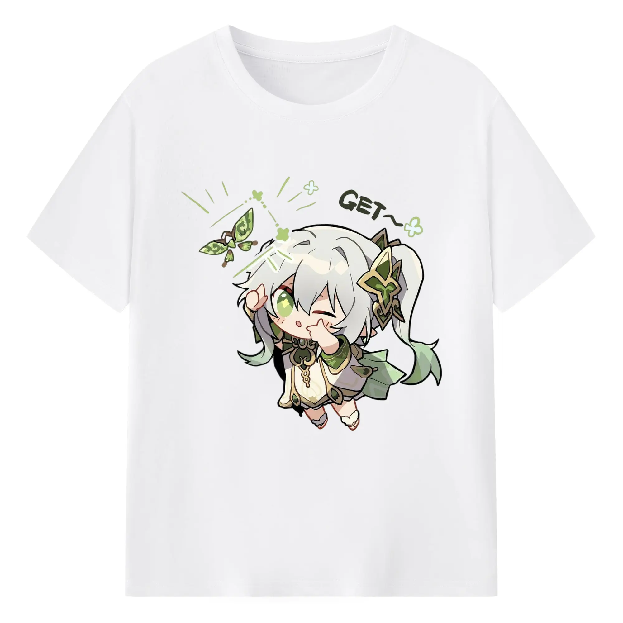 Genshin スメール 草神そうしん ナヒーダ - 綿100％ 半袖Tシャツ ・ フロントプリント ・ 快適 通気性 ・ 日常使い 散歩 スポーツ用