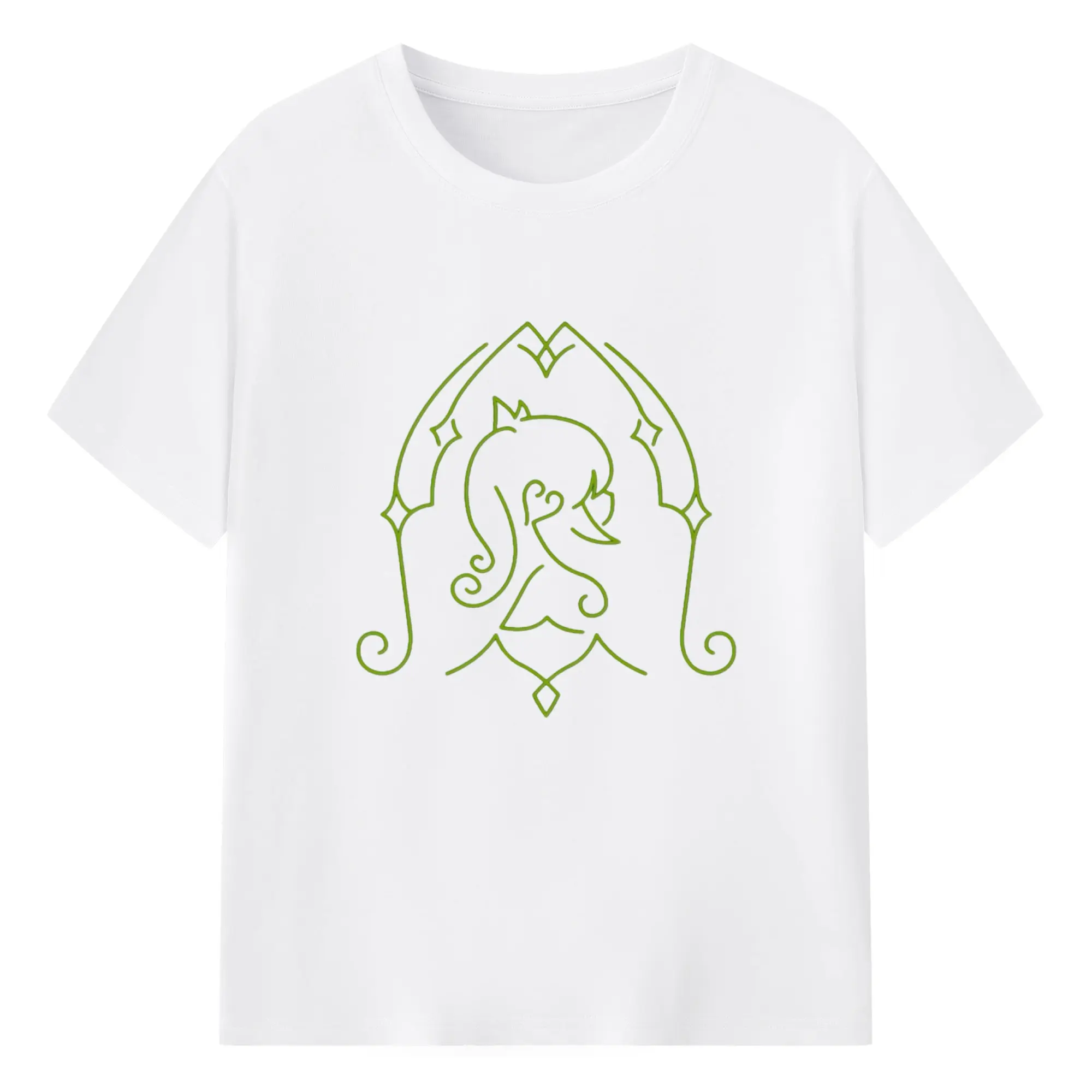 Genshin スメール 草神そうしん ナヒーダ - 綿100％ 半袖Tシャツ ・ フロントプリント ・ 快適 通気性 ・ 日常使い 散歩 スポーツ用