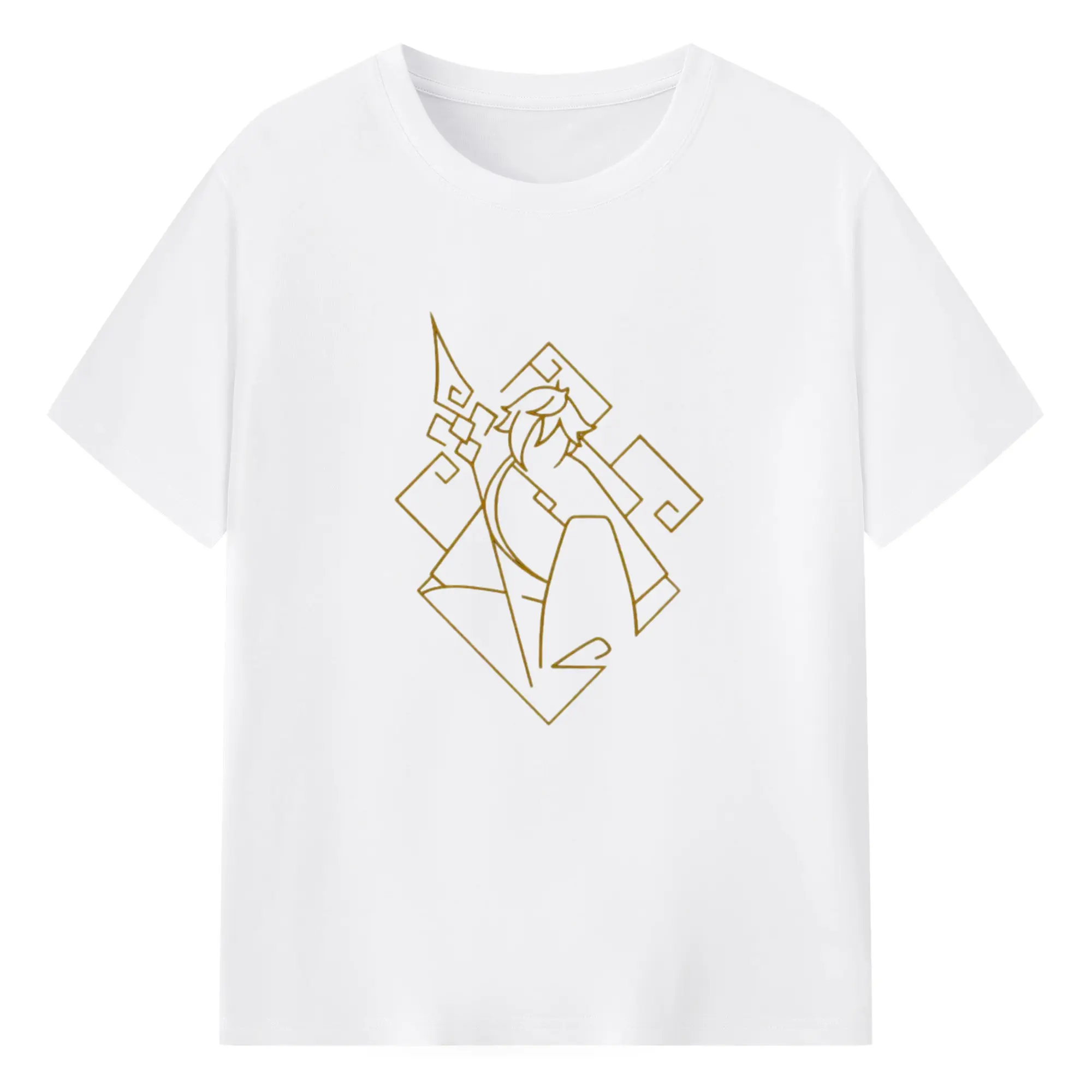 Genshin 岩神がんしんモラクス ショウリ - 綿100％ 半袖Tシャツ ・ フロントプリント ・ 快適 通気性 ・ 日常使い 散歩 スポーツ用