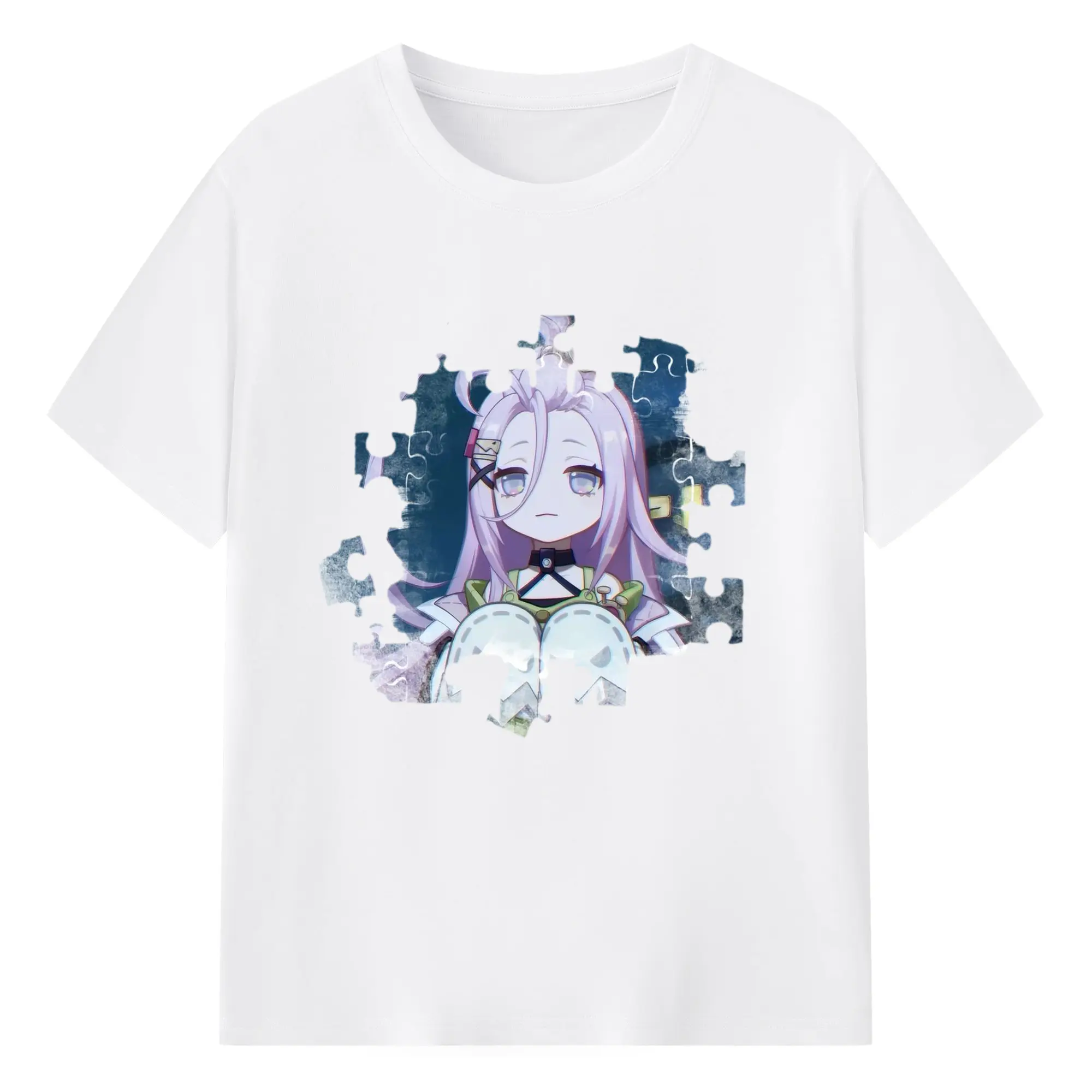 Genshin  ナド・クライ アイノ - 綿100％ 半袖Tシャツ ・ フロントプリント ・ 快適 通気性 ・ 日常使い 散歩 スポーツ用