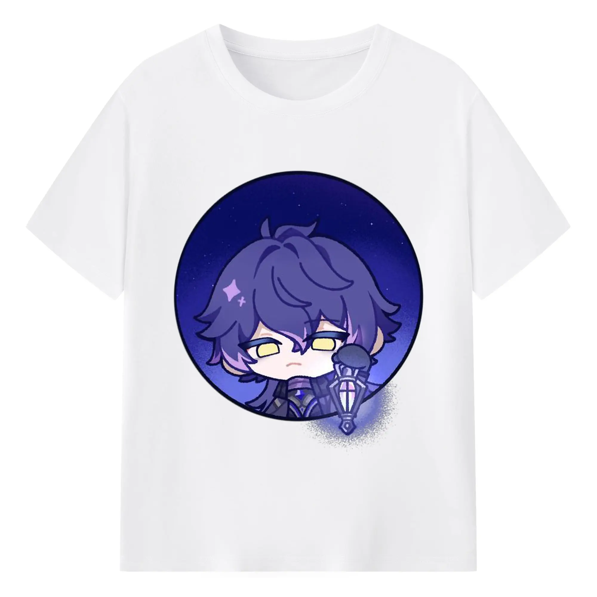 Genshin ナド・クライ フリンズ - 綿100％ 半袖Tシャツ ・ フロントプリント ・ 快適 通気性 ・ 日常使い 散歩 スポーツ用