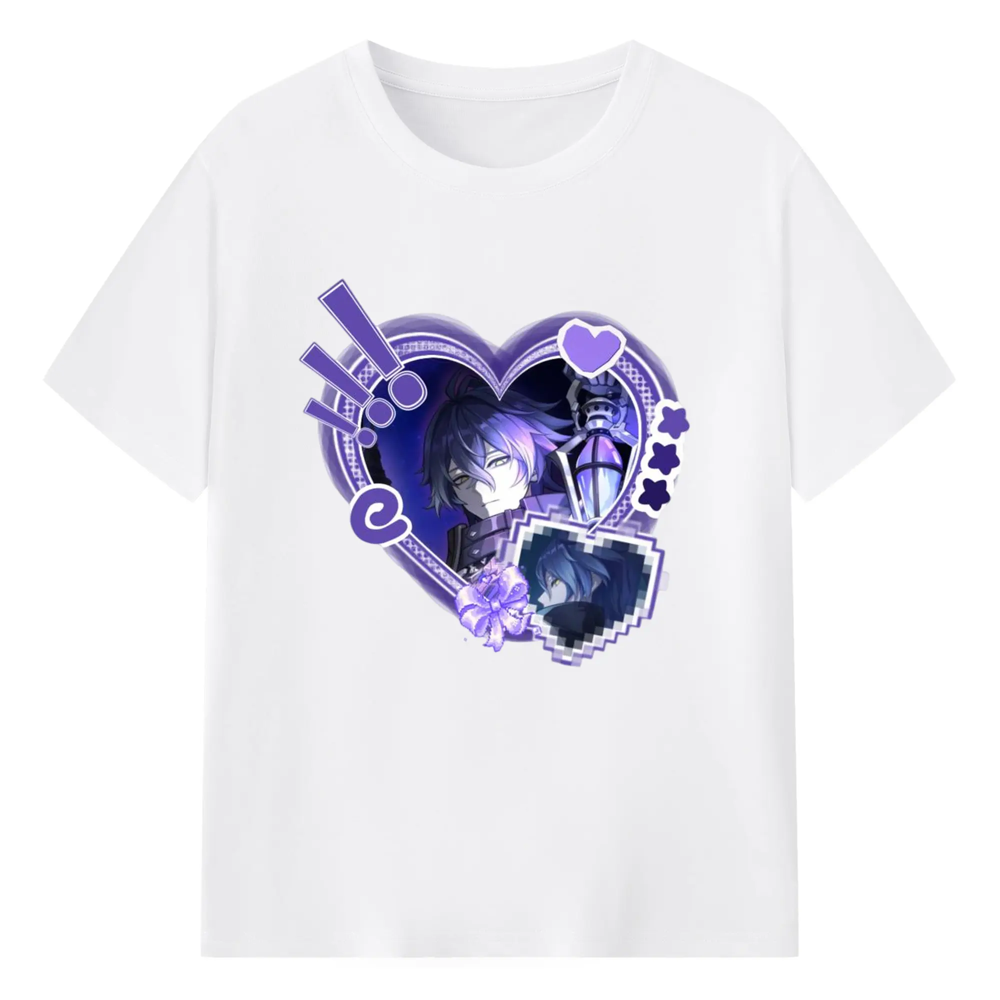 Genshin ナド・クライ フリンズ - 綿100％ 半袖Tシャツ ・ フロントプリント ・ 快適 通気性 ・ 日常使い 散歩 スポーツ用