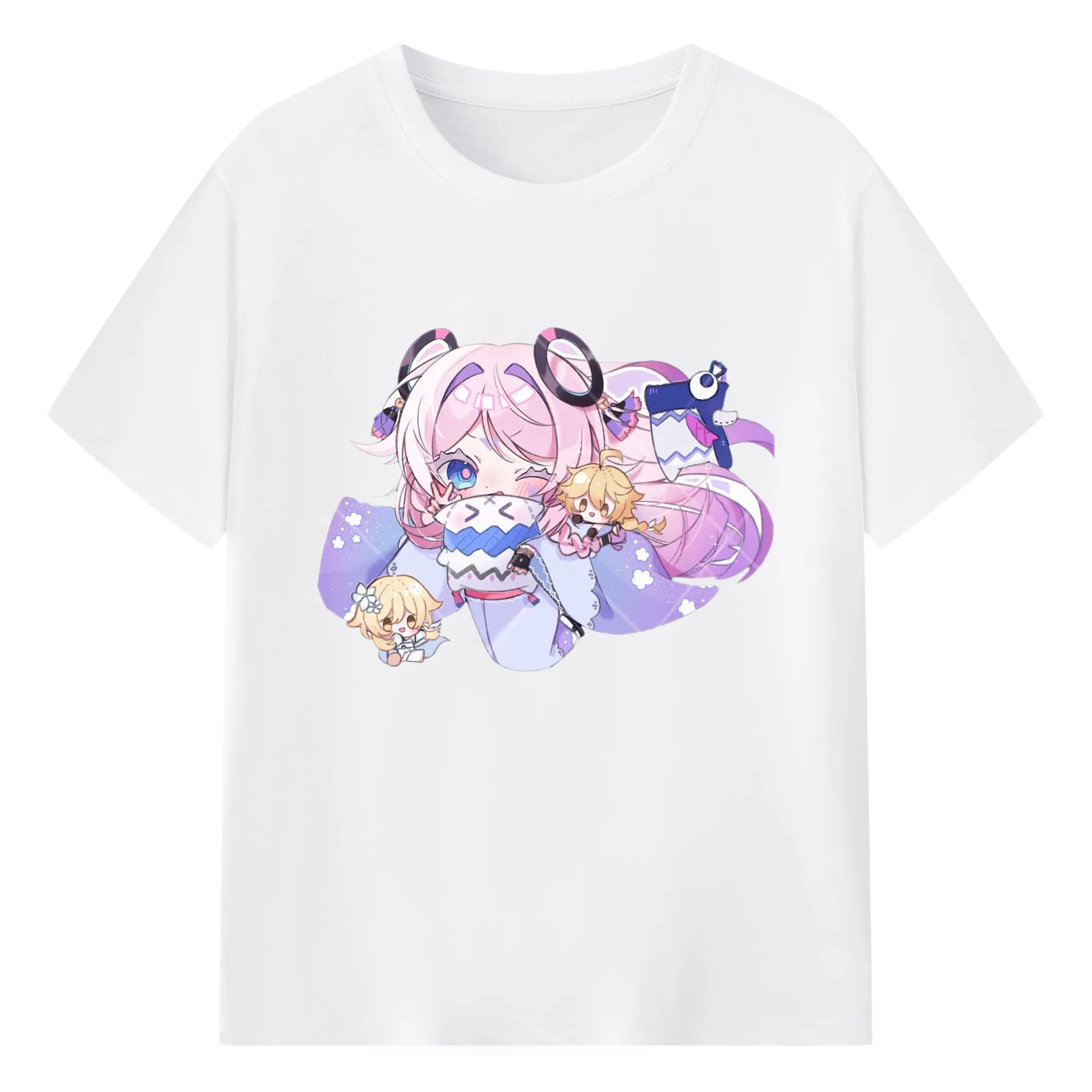 Gnshin ナタ シトラリ a - 綿100％ 半袖Tシャツ ・ フロントプリント ・ 快適 通気性 ・ 日常使い 散歩 スポーツ用