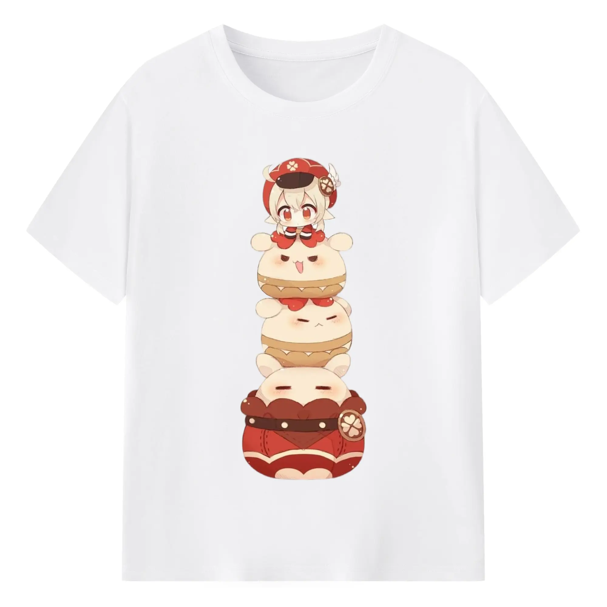 Genshin モンド クレーちゃん のドドコ - 綿100％ 半袖Tシャツ ・ フロントプリント ・ 快適 通気性 ・ 日常使い 散歩 スポーツ用